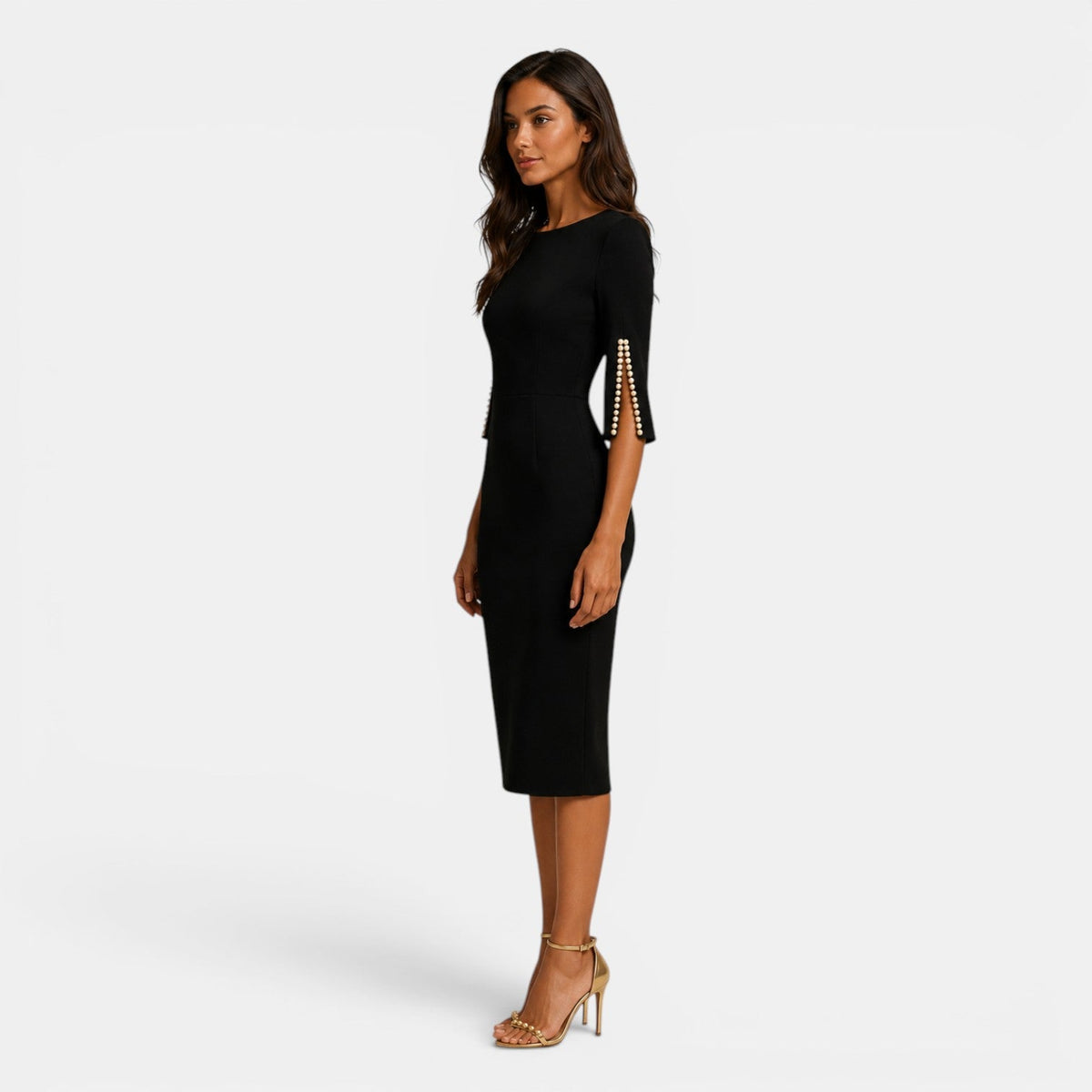 Women's tailored midi dress for business and formal wear in classic colors
