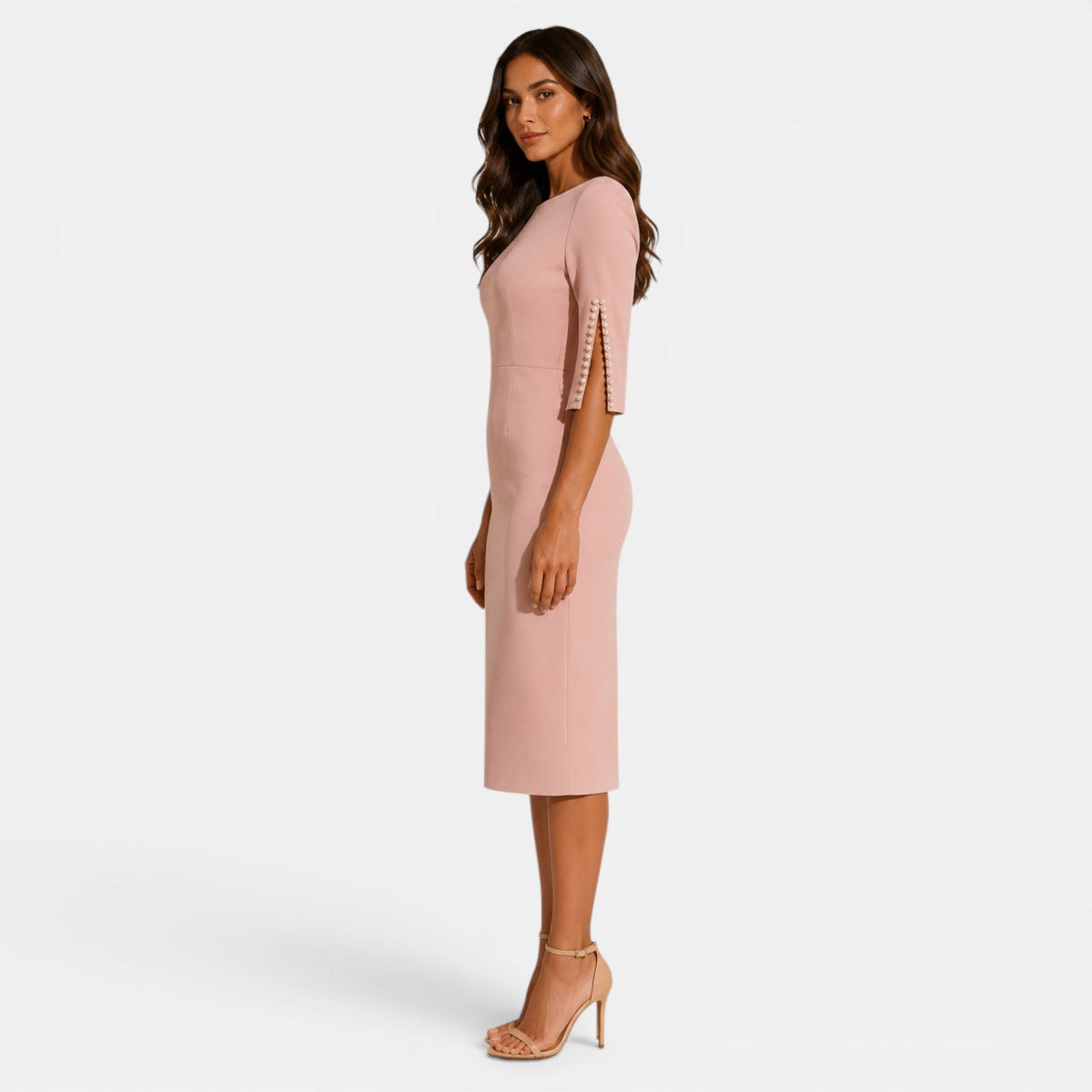 Women's tailored midi dress for business and formal wear in classic colors