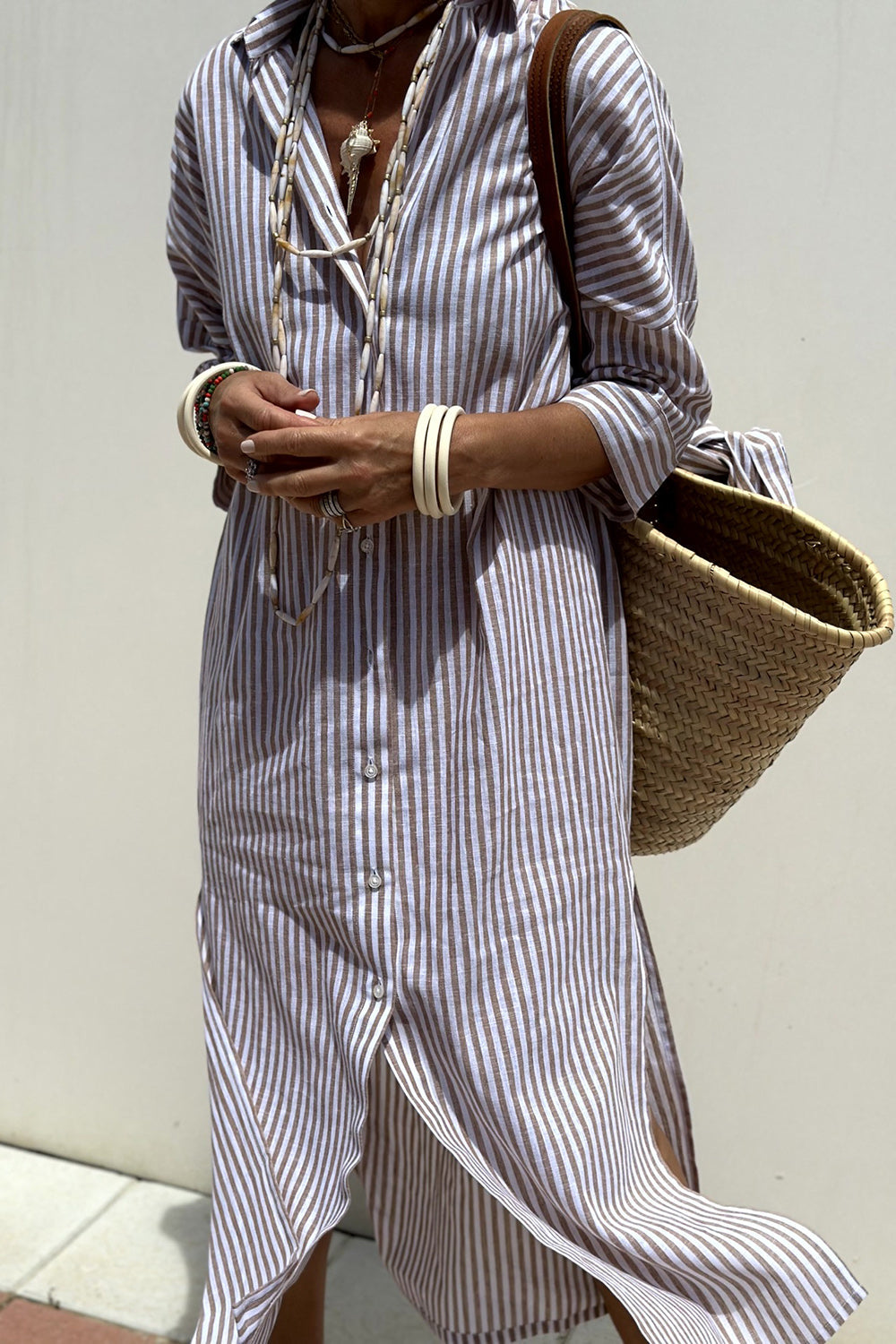 Corinne | Maxi Camicia a Righe Classica