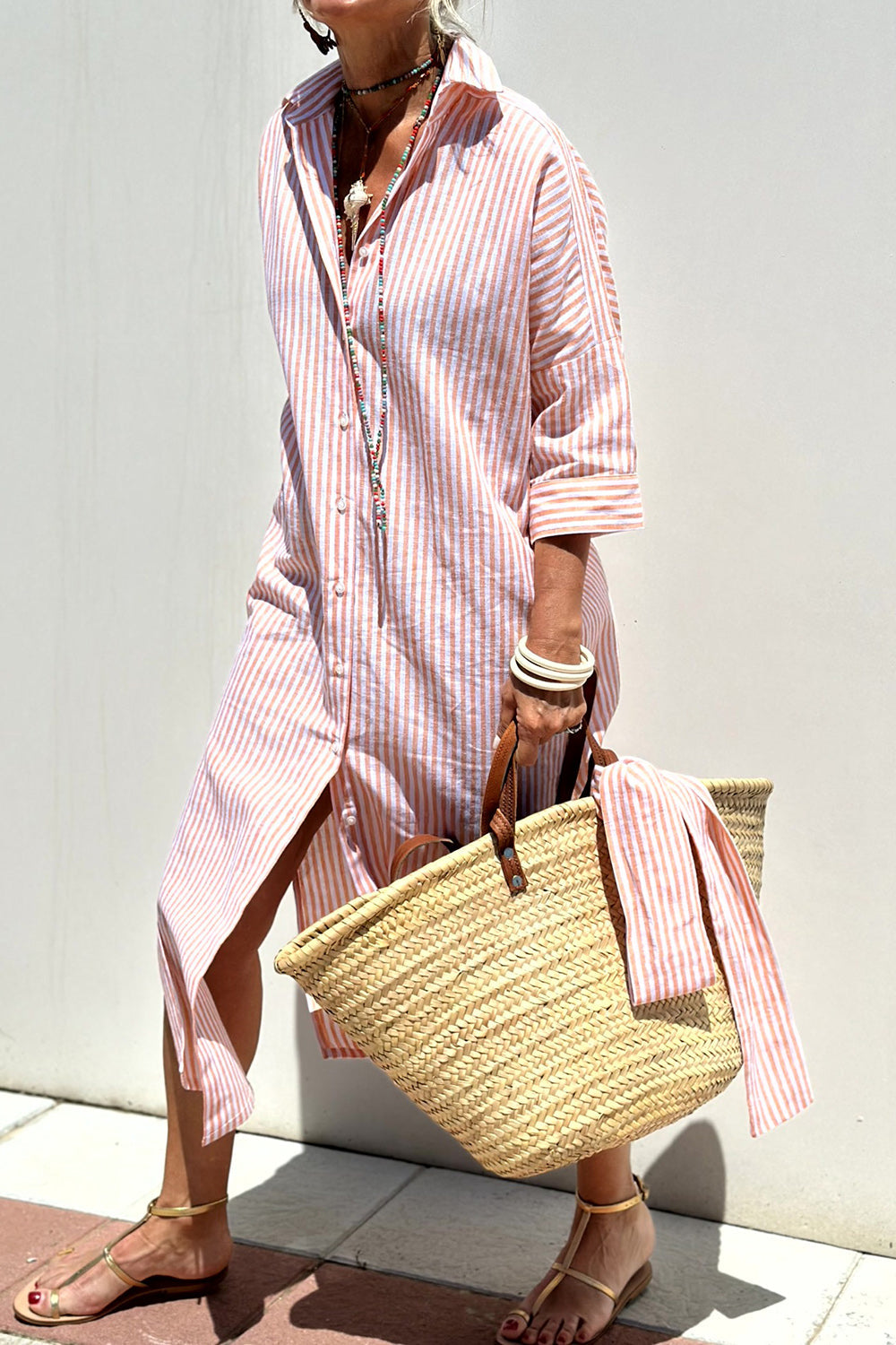 Corinne | Maxi Camicia a Righe Classica
