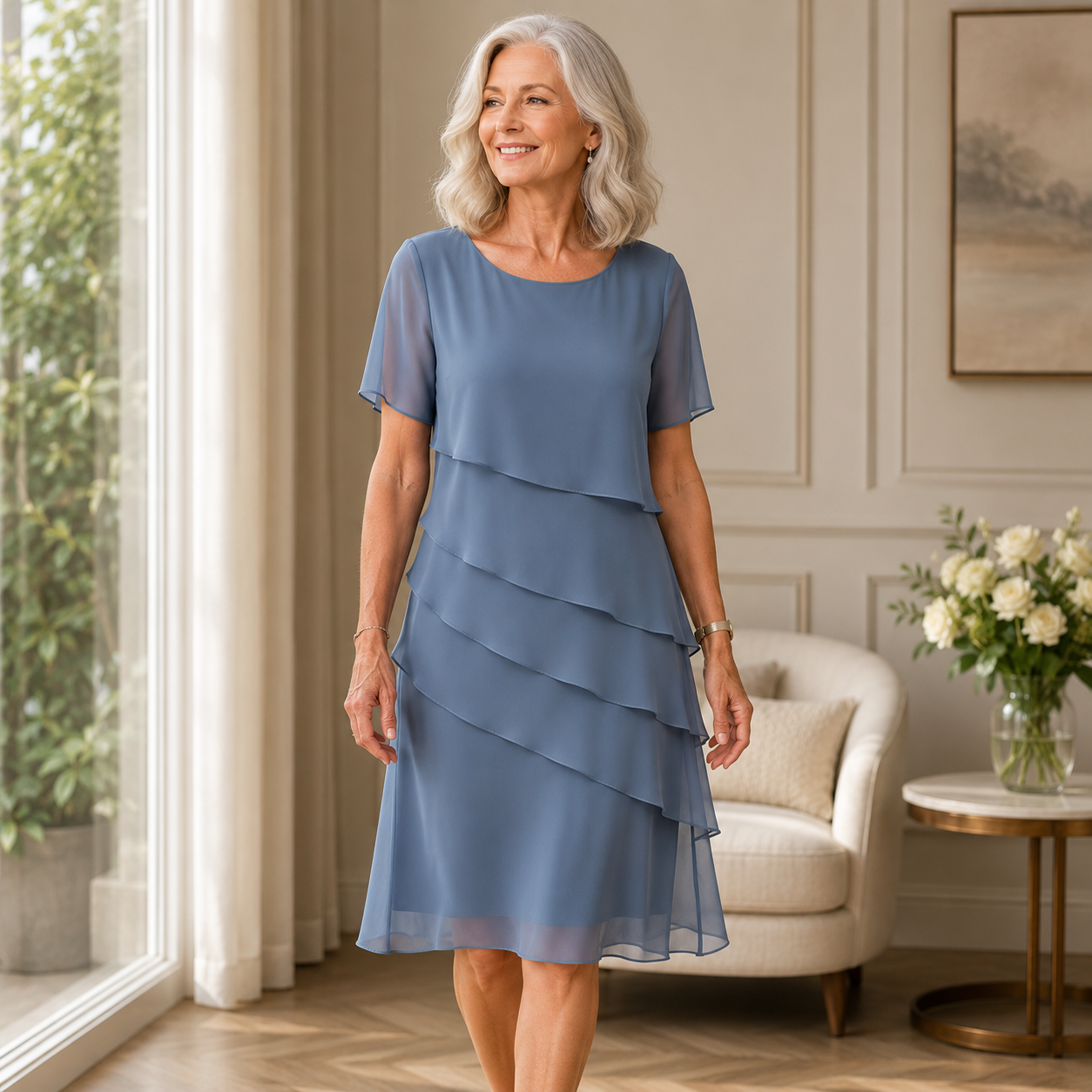 Linda | Abito Elegante con Volant