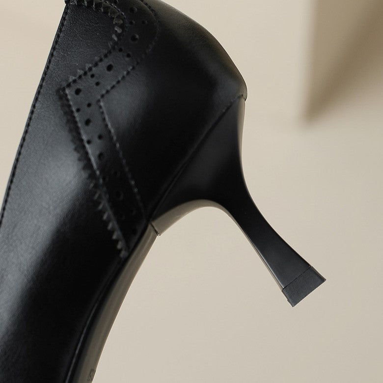 Célora Décolleté in Pelle con Nastro