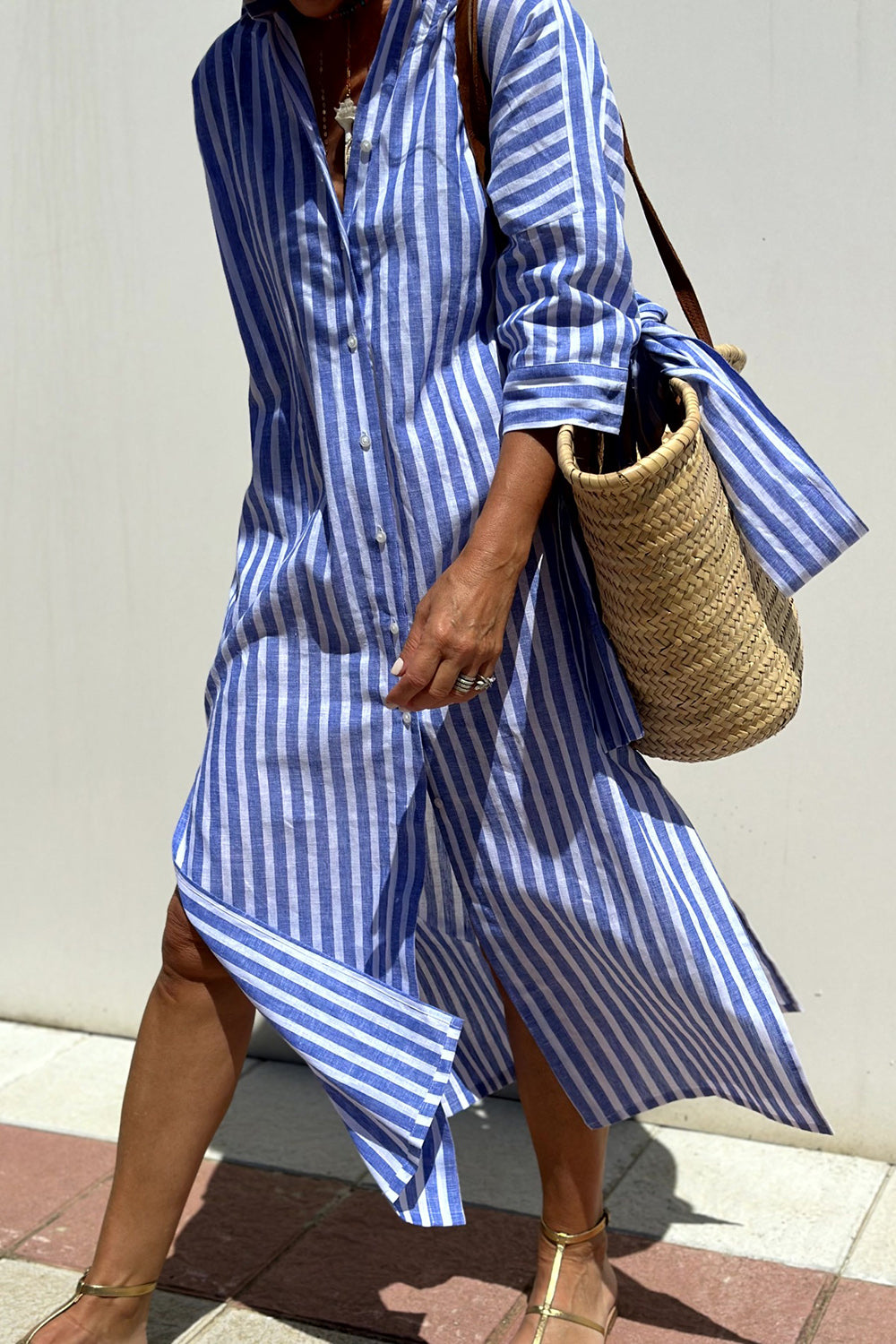 Corinne | Maxi Camicia a Righe Classica
