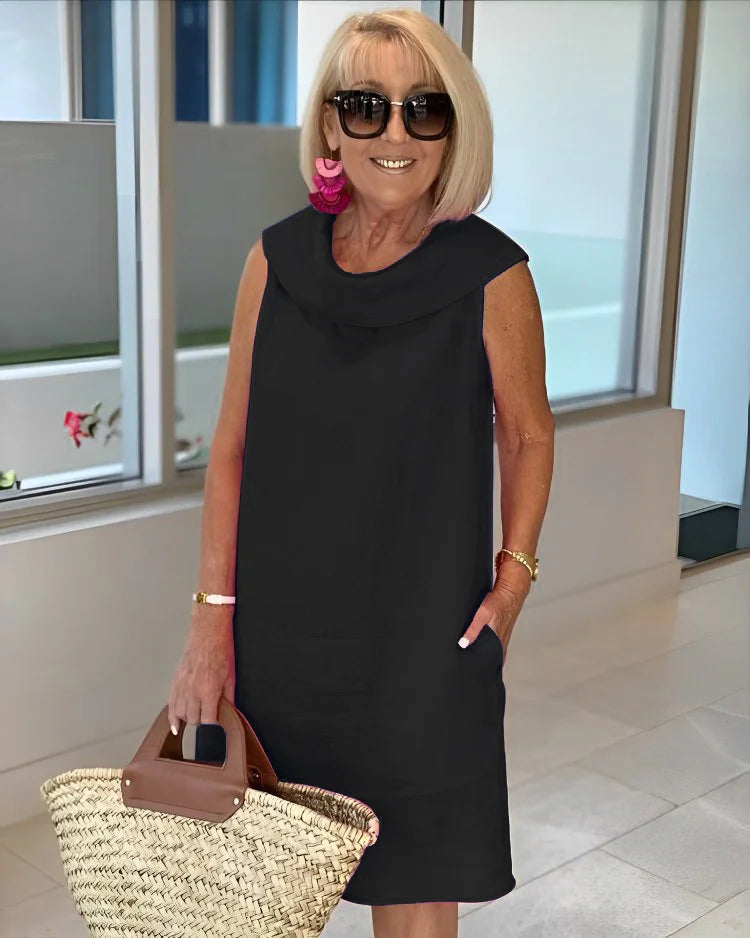 Perla – Abito a Tubino Senza Maniche con Collo Rotondo