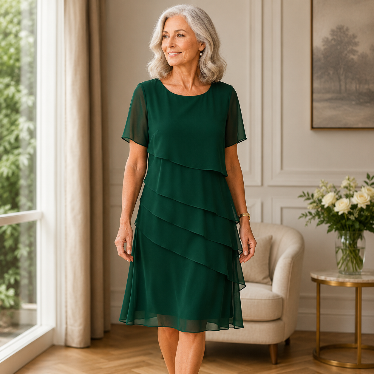 Linda | Abito Elegante con Volant