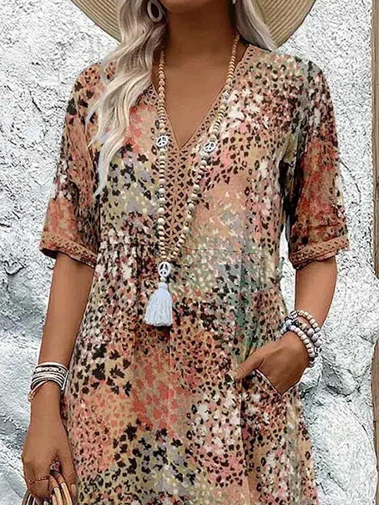 Roxanne | Vestito Midi Avvolgente a Fiori Vivaci