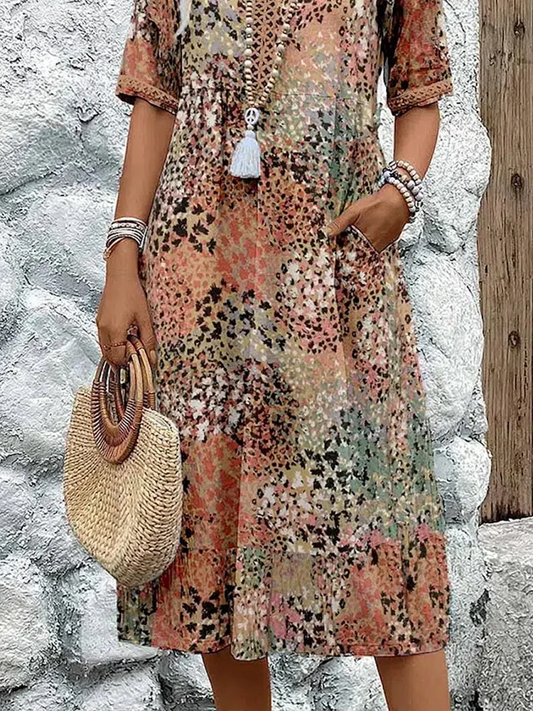 Roxanne | Vestito Midi Avvolgente a Fiori Vivaci
