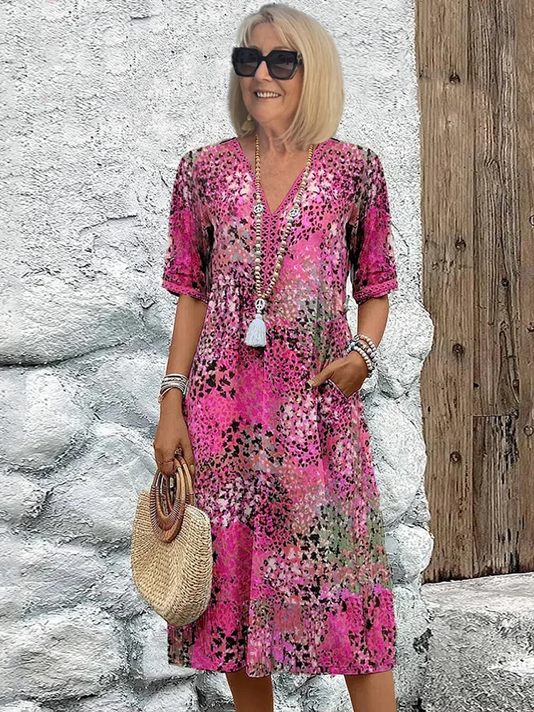 Roxanne | Vestito Midi Avvolgente a Fiori Vivaci