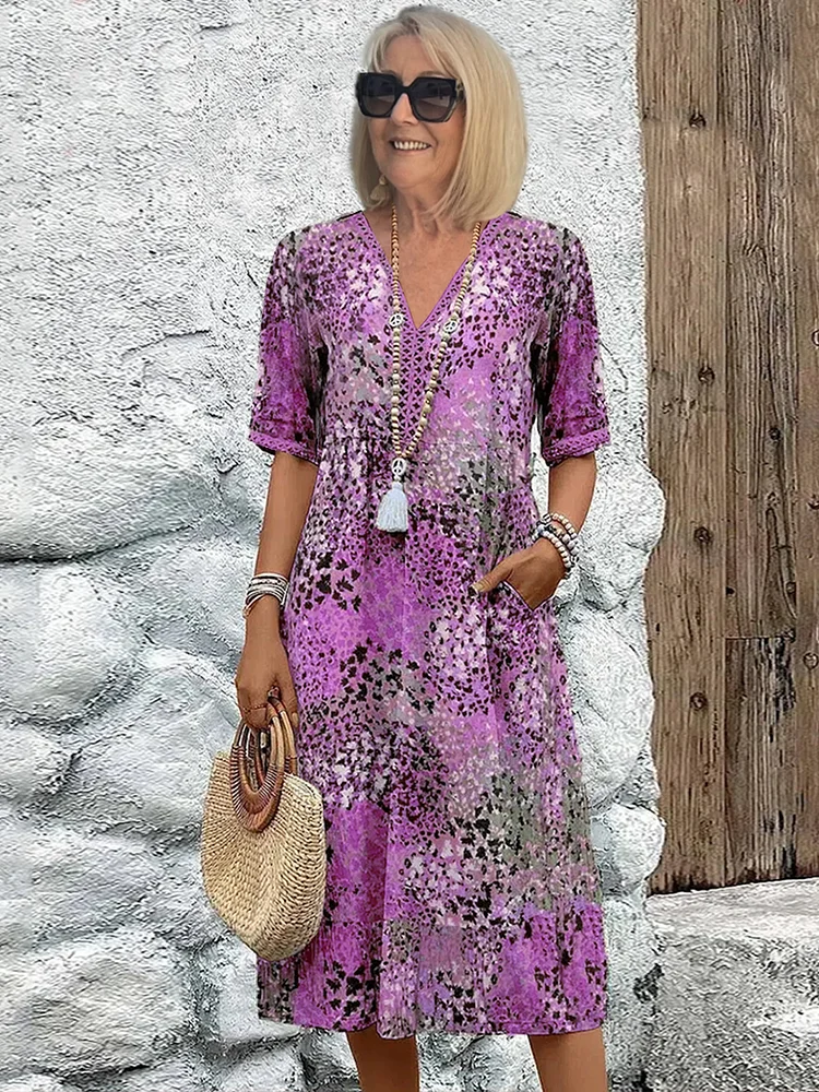Roxanne | Vestito Midi Avvolgente a Fiori Vivaci