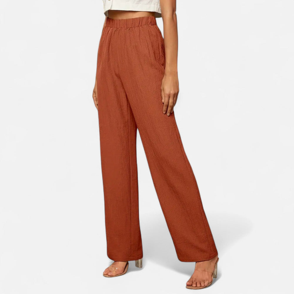 Valmonti women's high-waist straight-leg trousers in a tailored fit