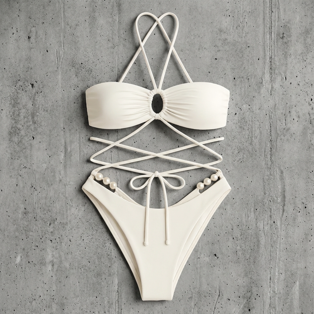 Kim's | WOMEN'S BIKINI SET | STRAPPY | PEARL DETAIL