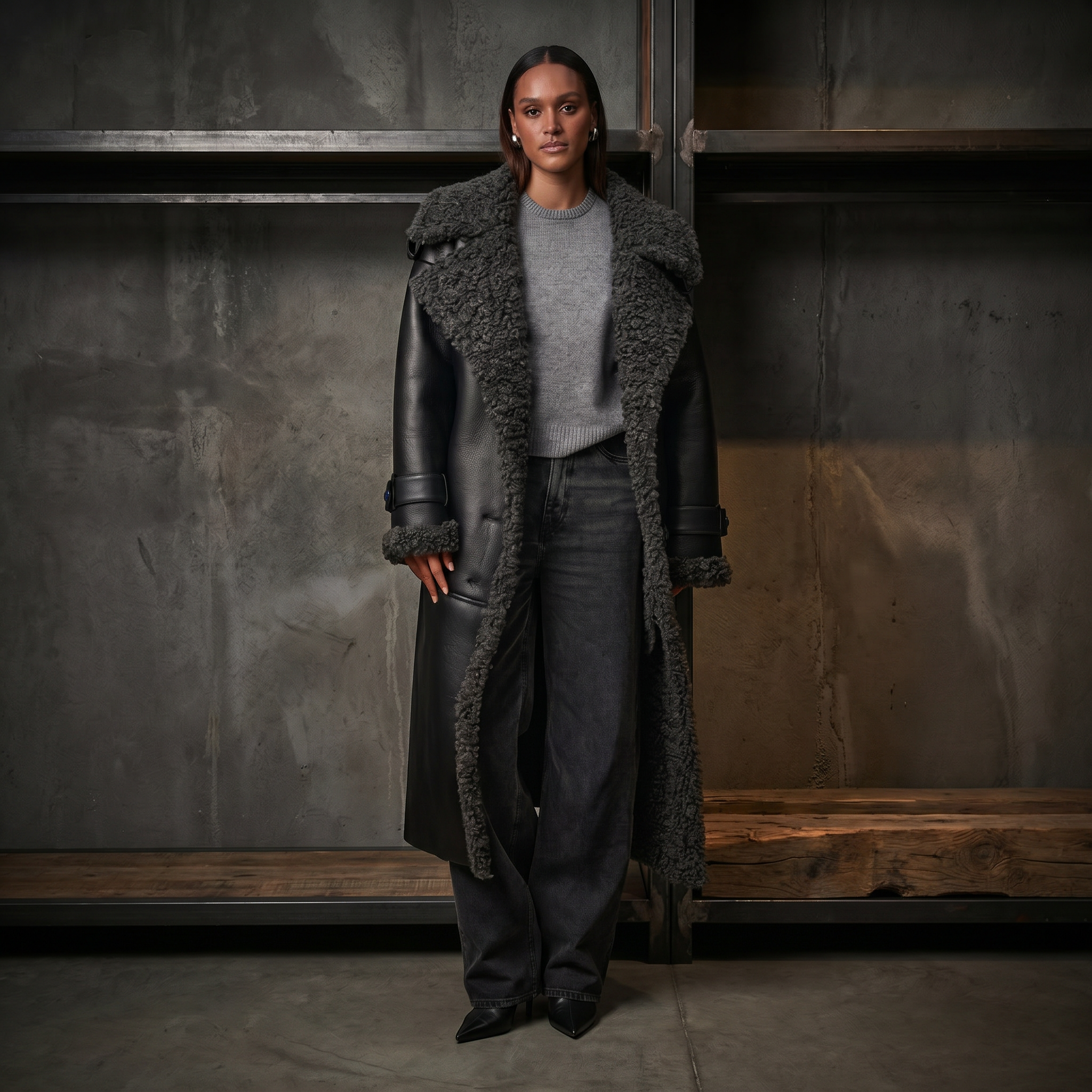 KIM'S | WOMEN'S COAT | LONGLINE | SHEARLING STYLE
