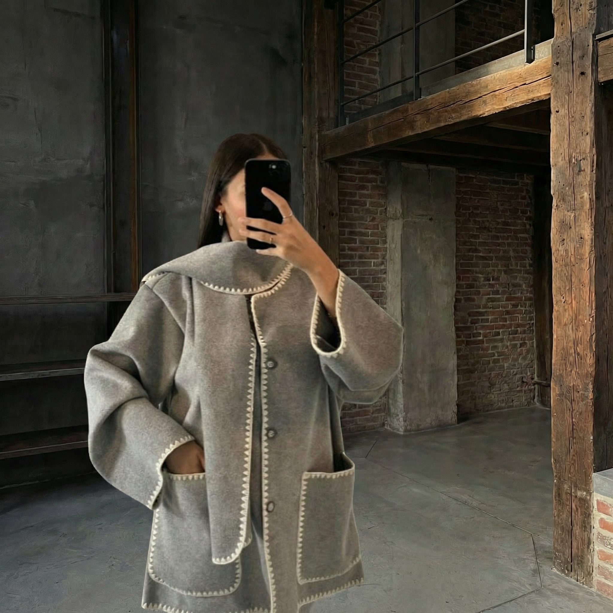 KIM'S | WOMEN'S COAT | LONGLINE | SCARF DETAIL