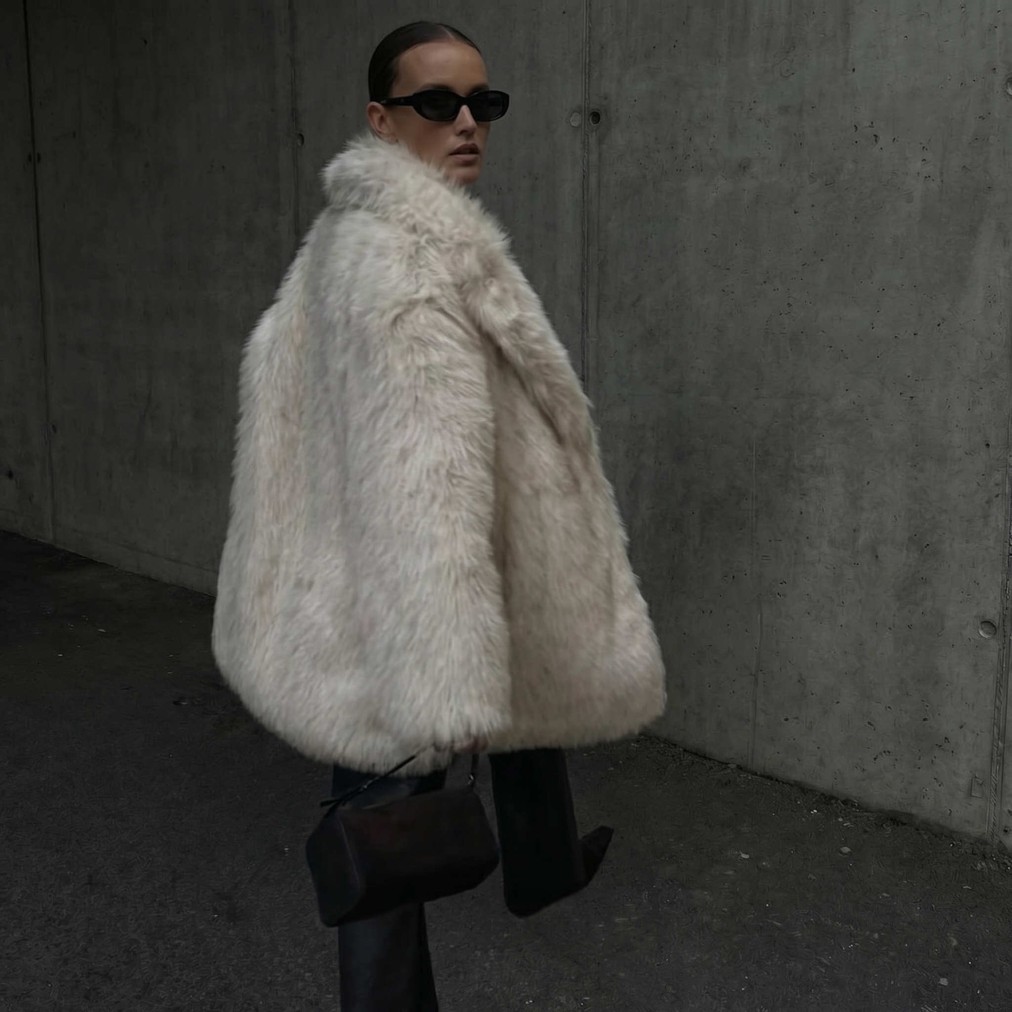 KIM'S | WOMEN'S COAT | FAUX FUR | OPEN FRONT