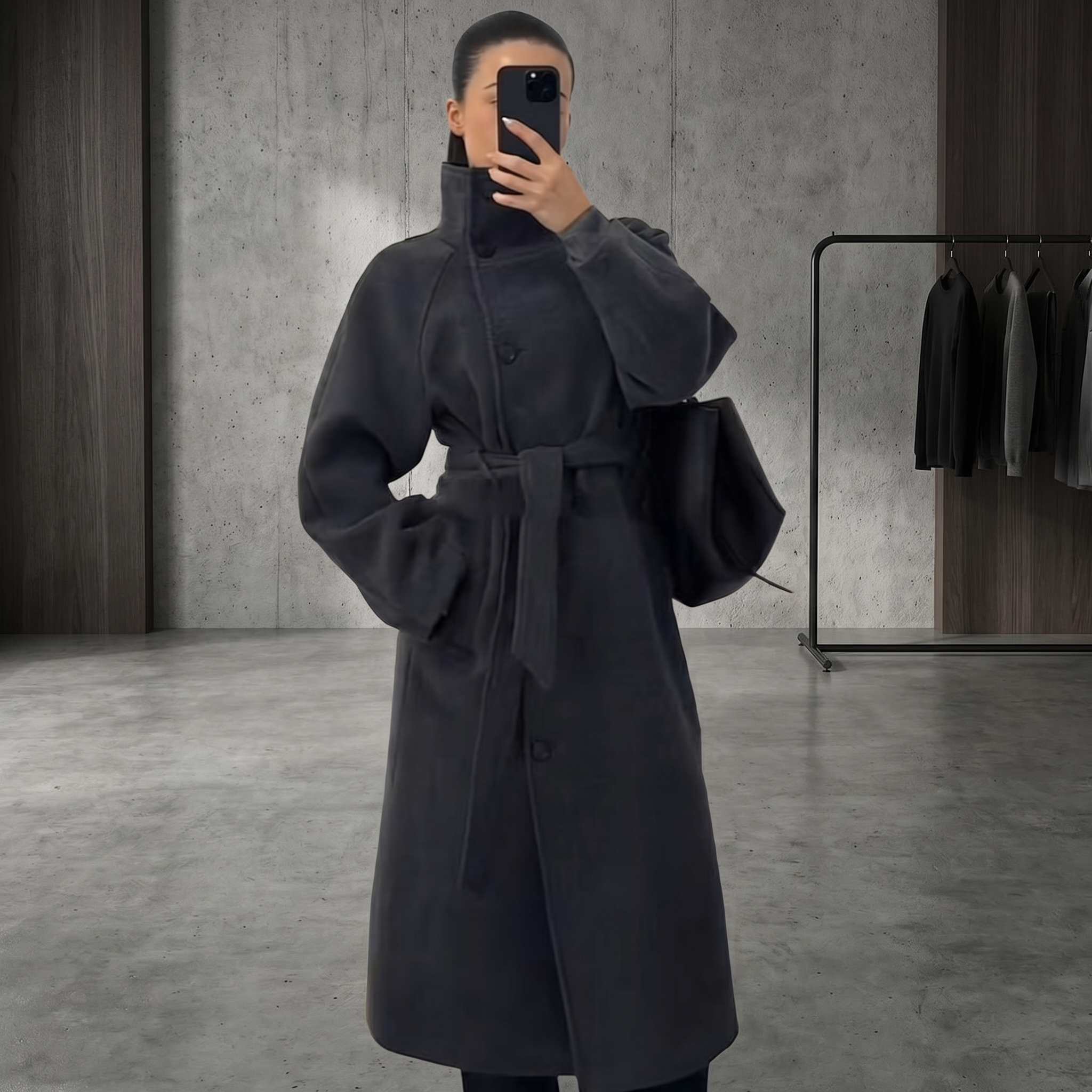 KIM'S | WOMEN'S COAT | LONGLINE | HIGH COLLAR