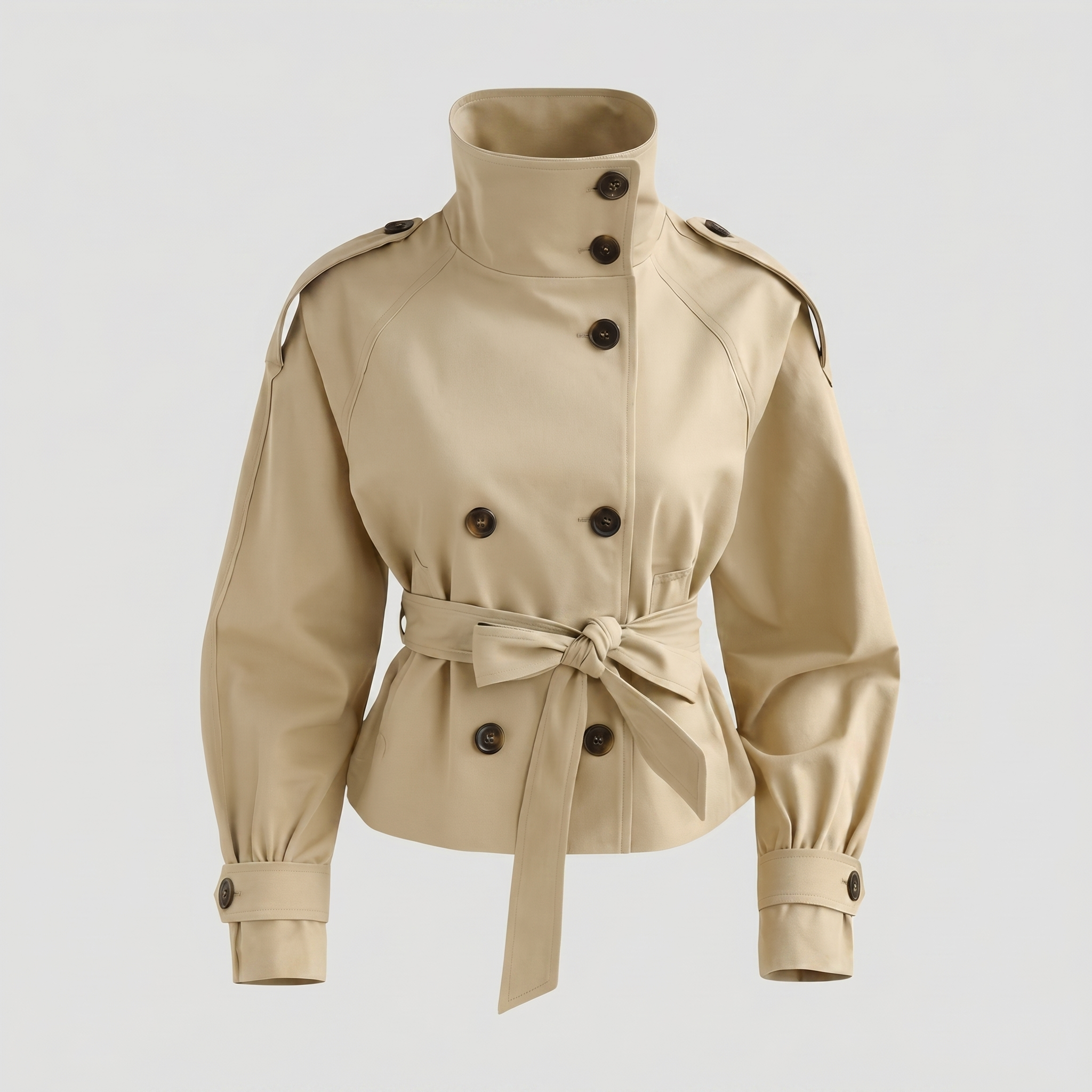 KIM'S | WOMEN'S TRENCH JACKET | CROPPED | BELTED