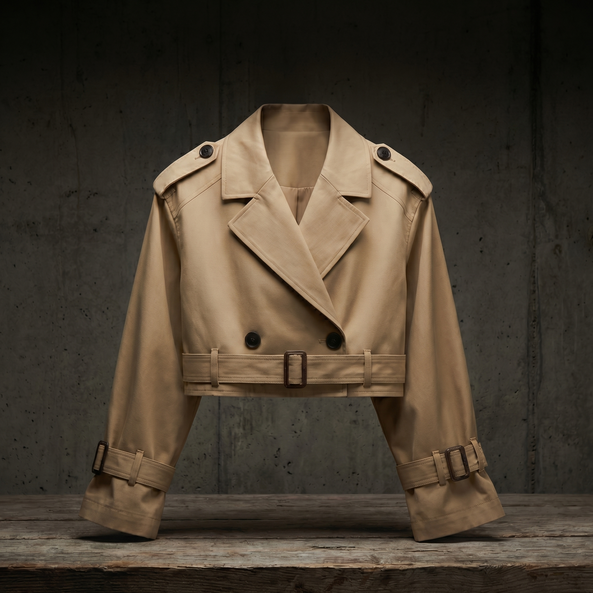 KIM'S | WOMEN'S TRENCH JACKET | CROPPED | BELTED