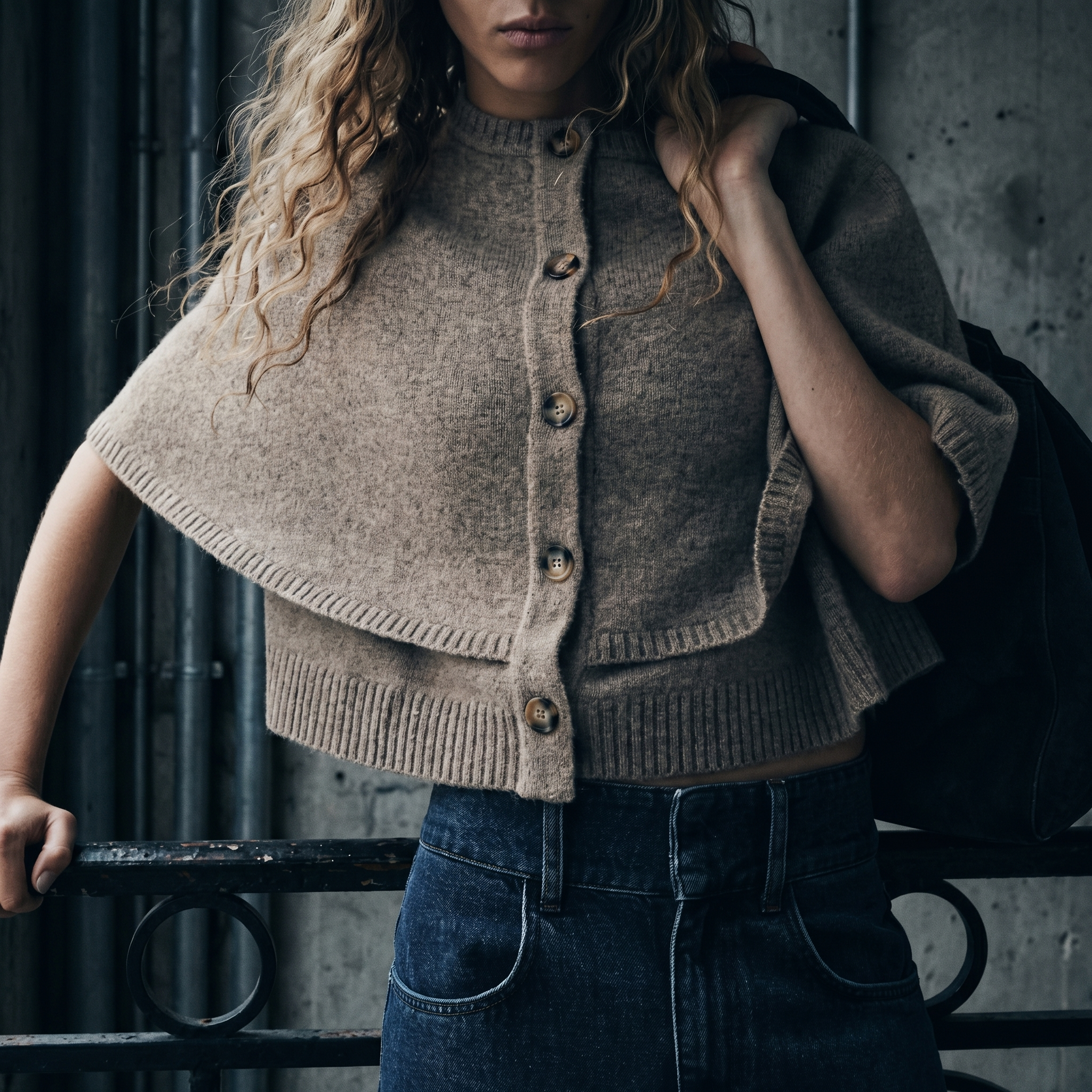 KIM'S | WOMEN'S CARDIGAN | CAPE | BUTTON FRONT