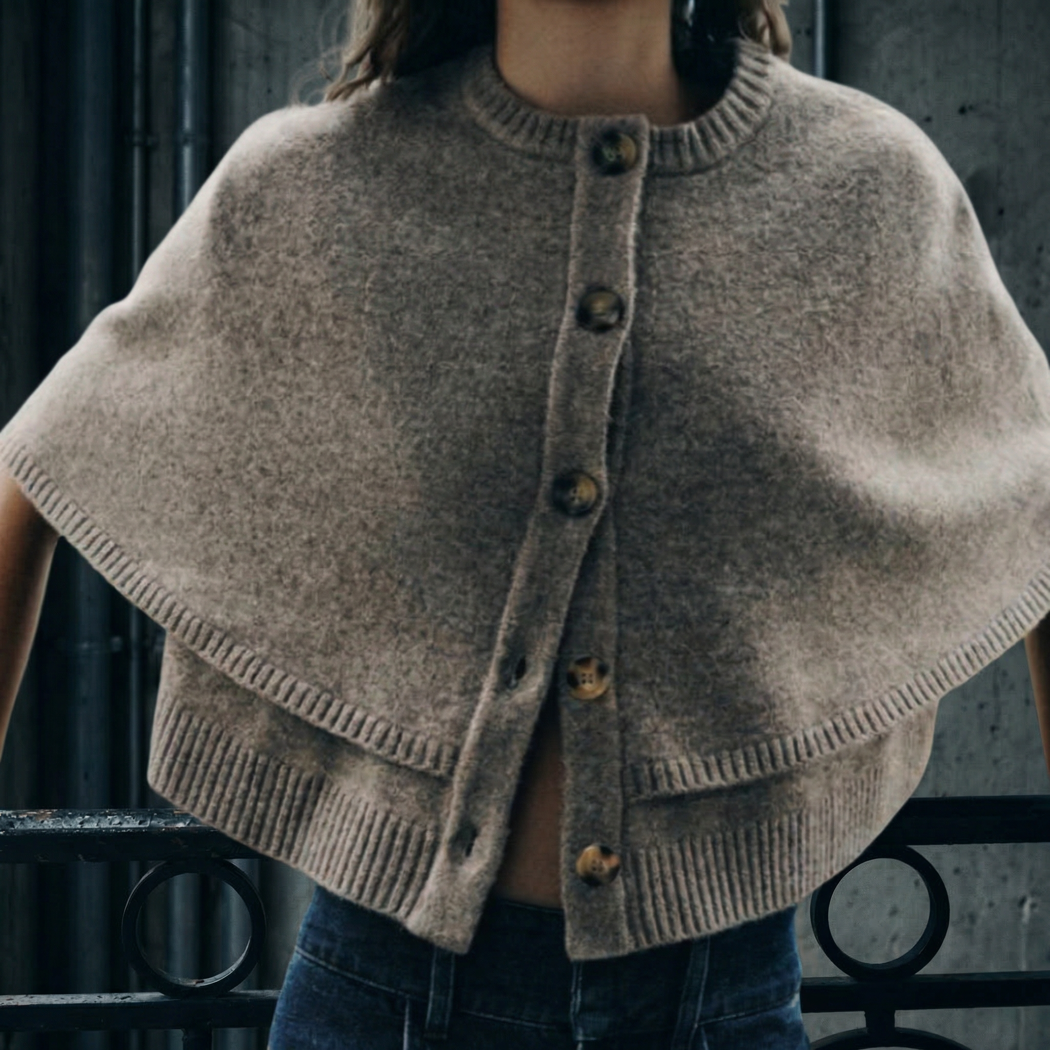 KIM'S | WOMEN'S CARDIGAN | CAPE | BUTTON FRONT