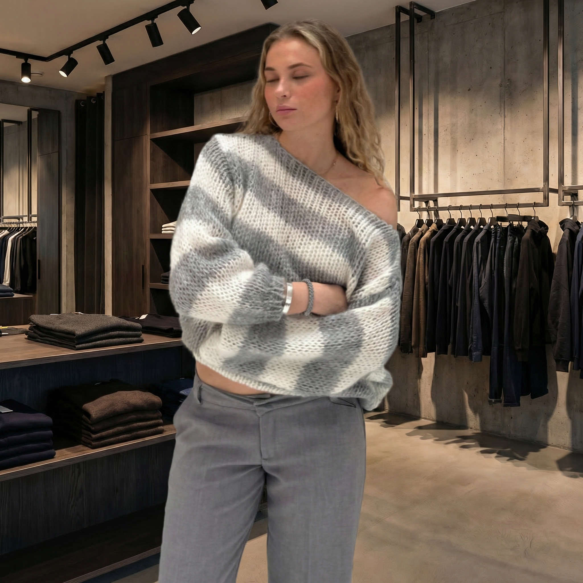 KIM'S | WOMEN'S SWEATER | LONG SLEEVE | STRIPED