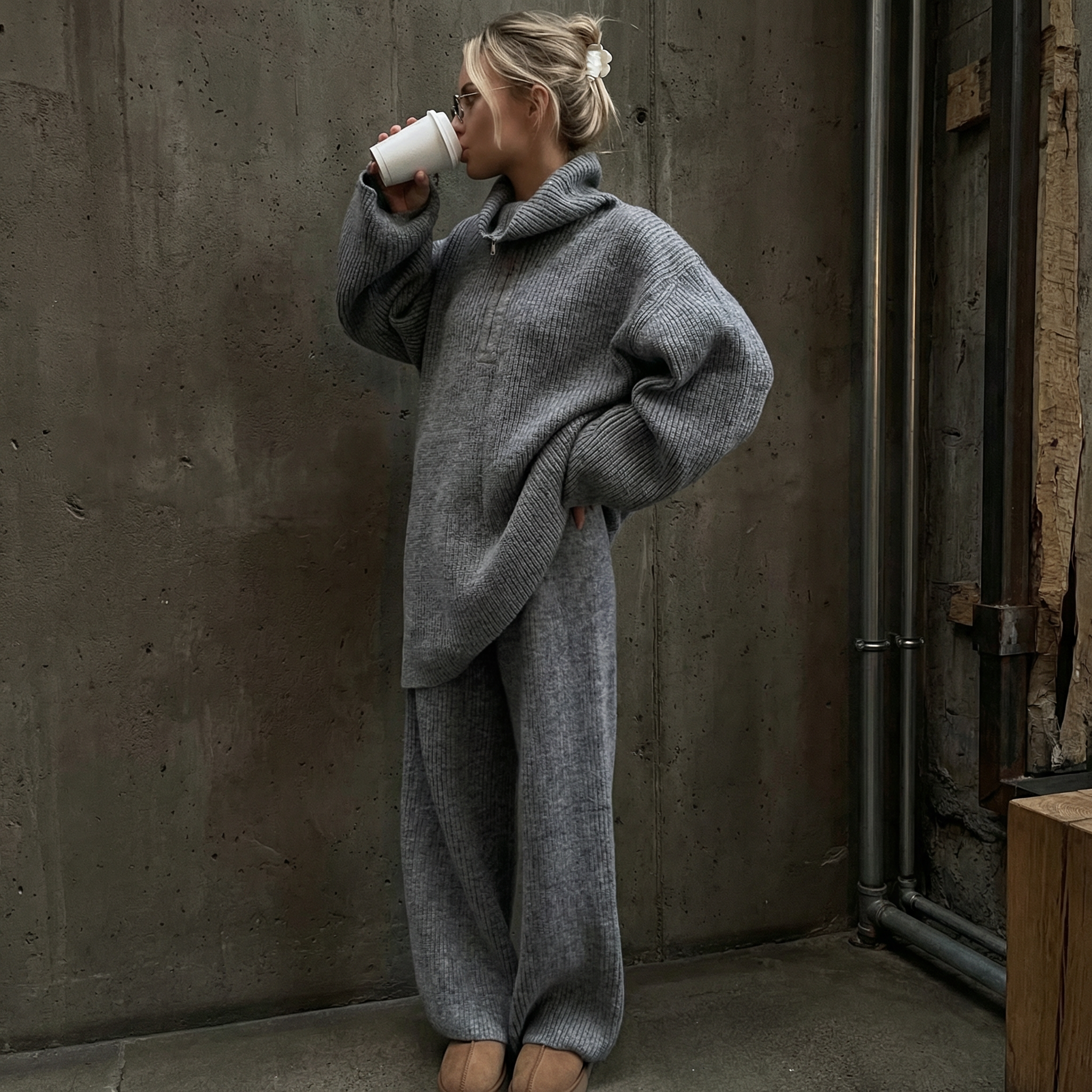 KIM'S | WOMEN'S LOUNGE SET | TWO PIECE | RIBBED