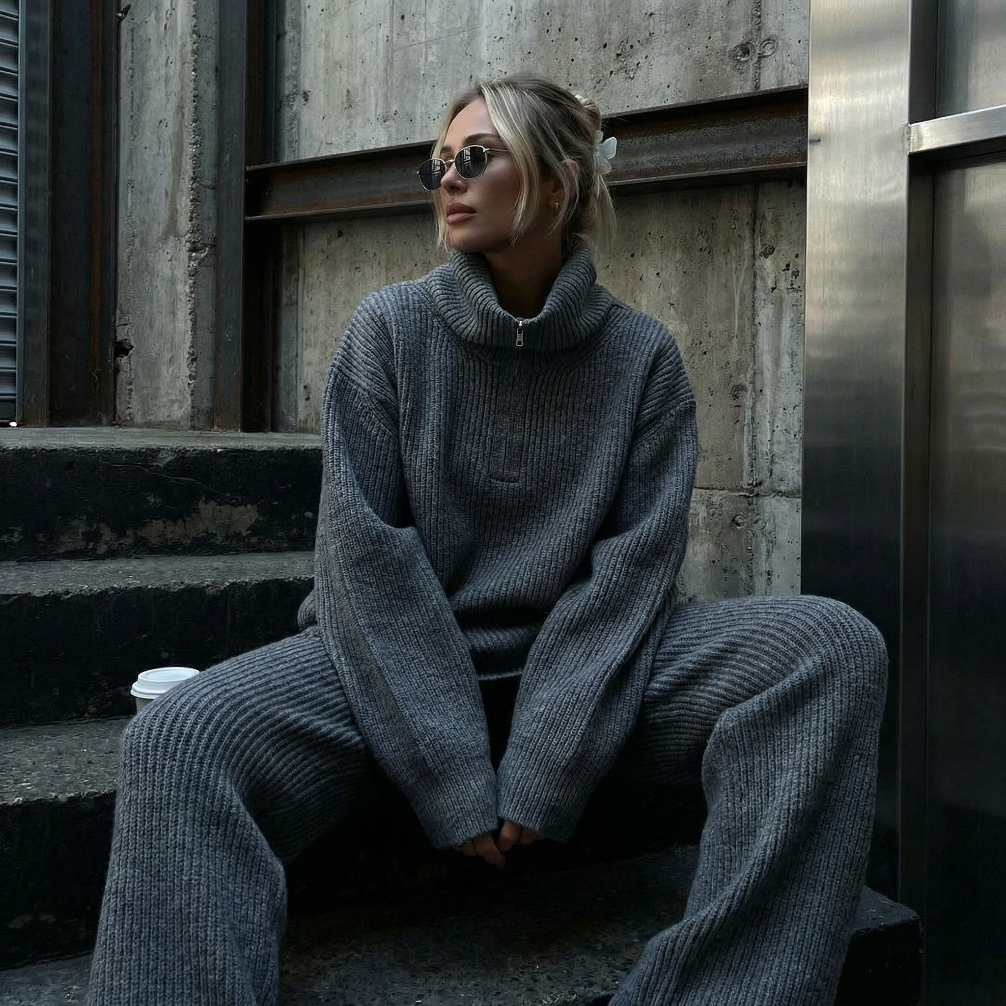 KIM'S | WOMEN'S LOUNGE SET | TWO PIECE | RIBBED