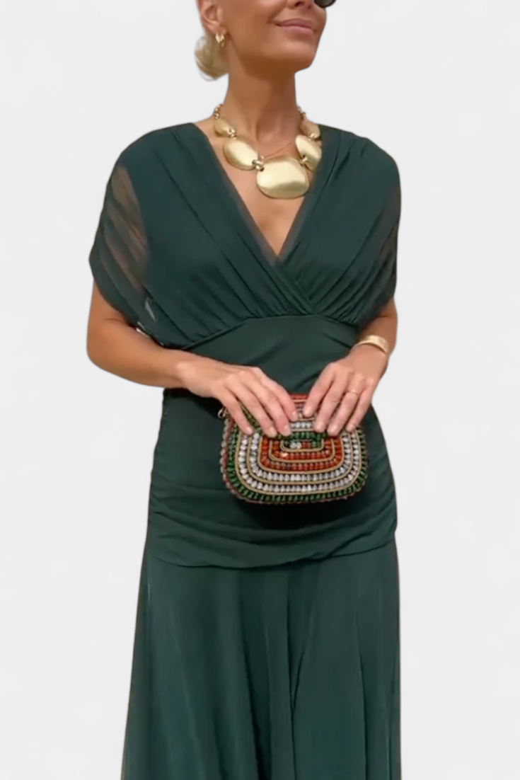 Alondra™ | Vestito Lungo Floreale con Scollatura a V