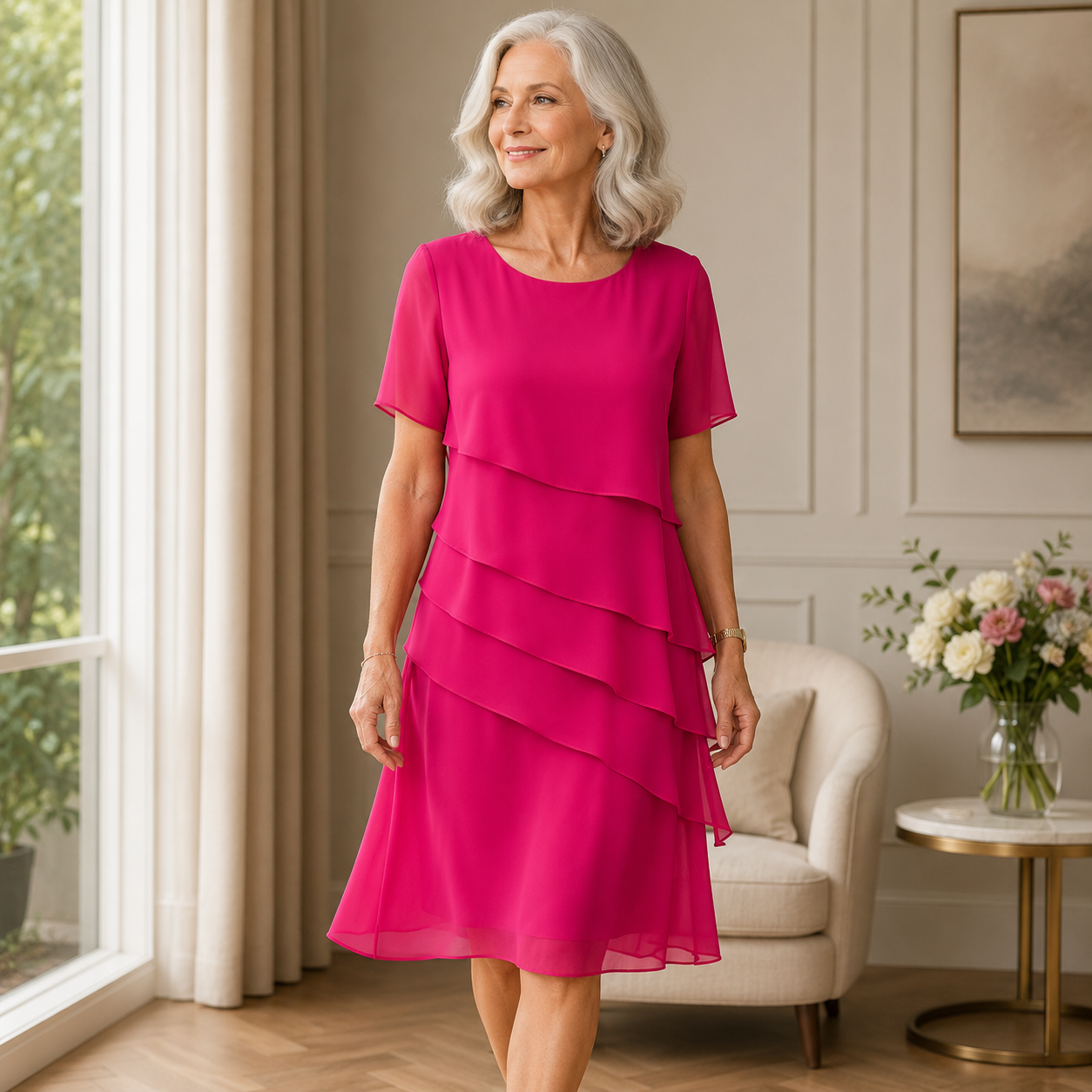 Linda | Abito Elegante con Volant