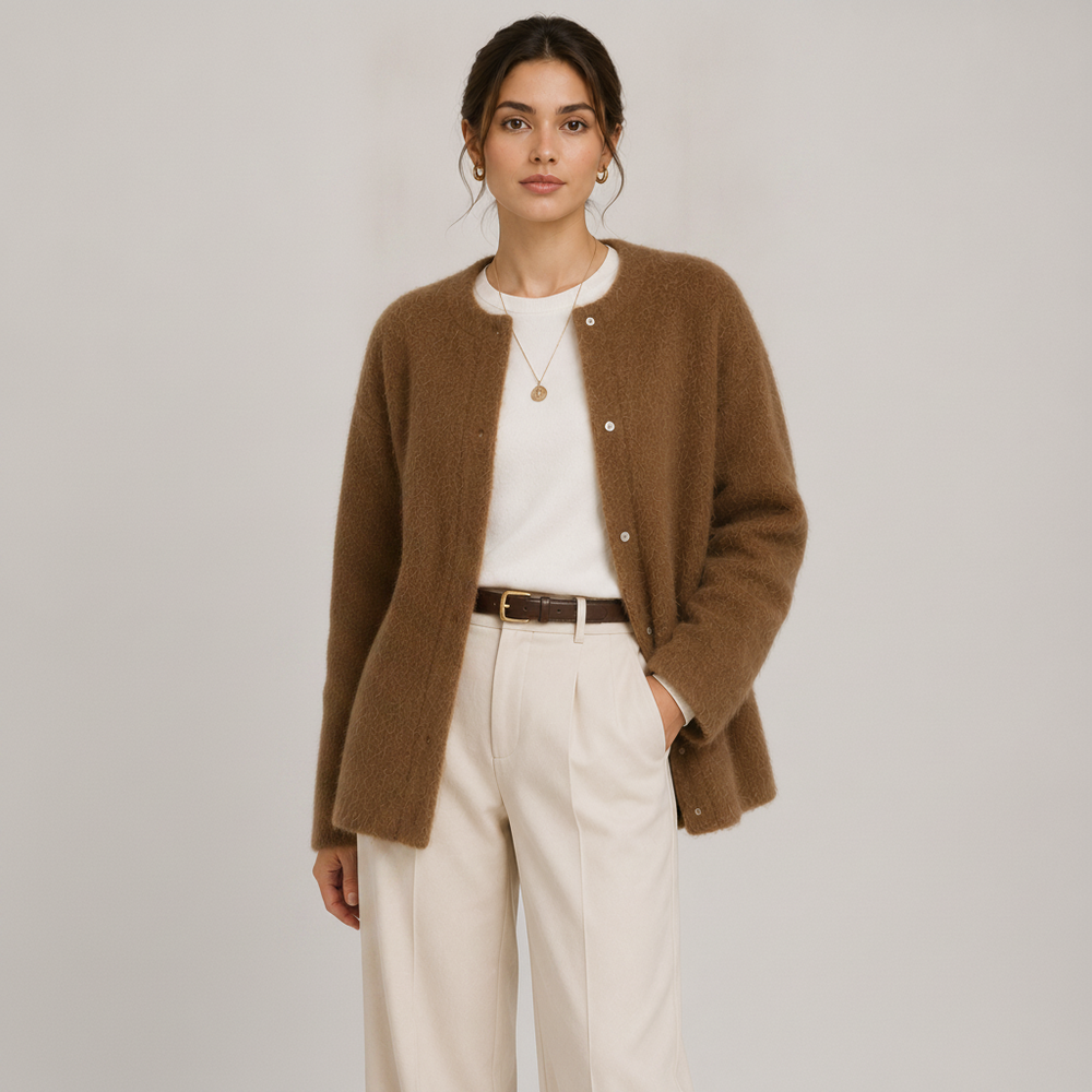 Women's Classic Knit Cardigan | Refined Heritage Button-Front Cardigan