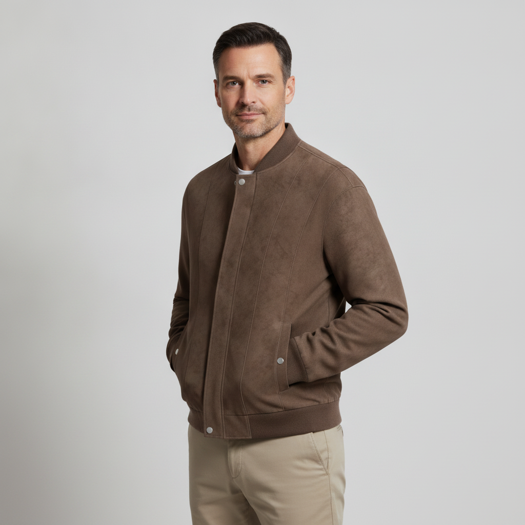 Baseball Collar Bomber | Loose Casual Men's Velvet Jacket