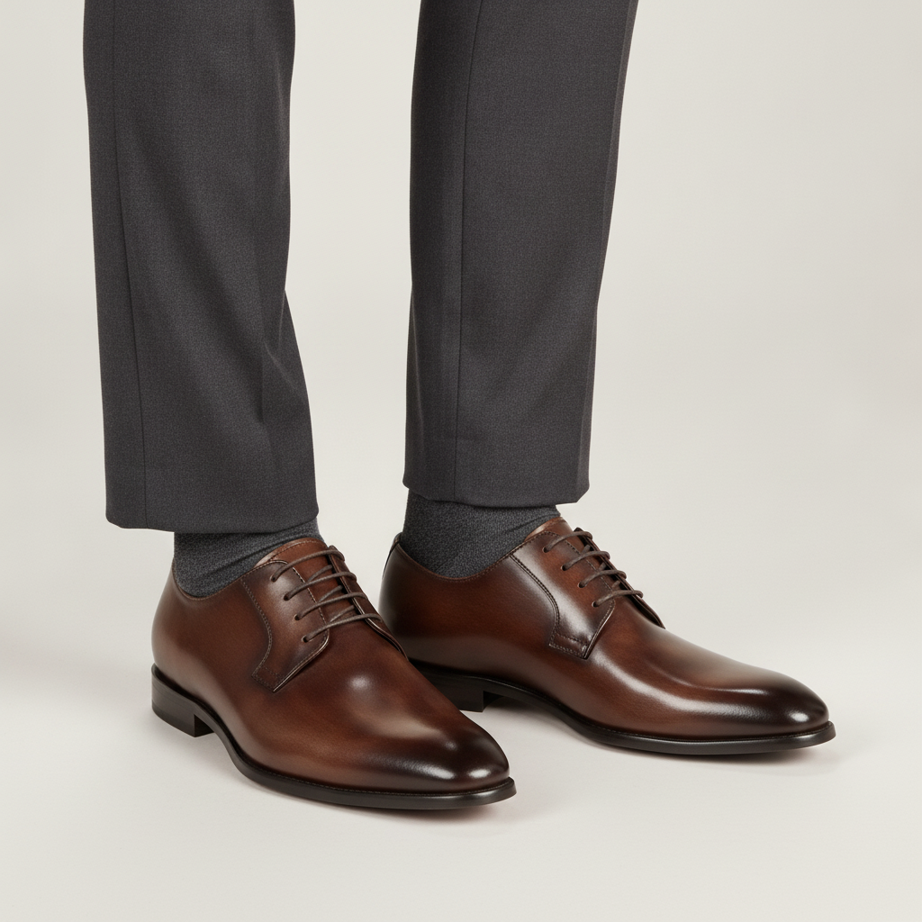 Derby | Men's Pointed Toe Lace-Up Formal Dress Shoes