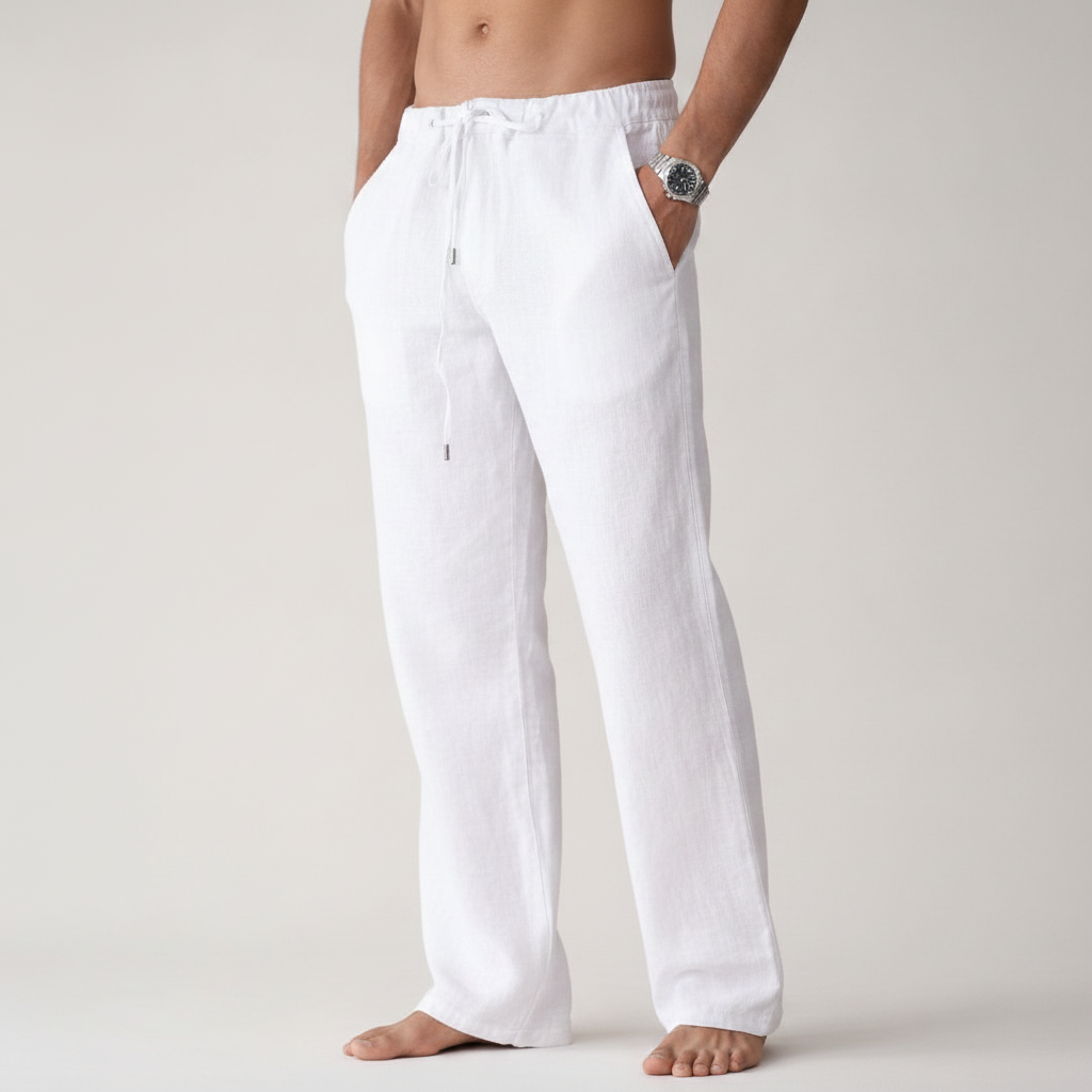 Linen Trousers | Lightweight Breathable Drawstring Pants