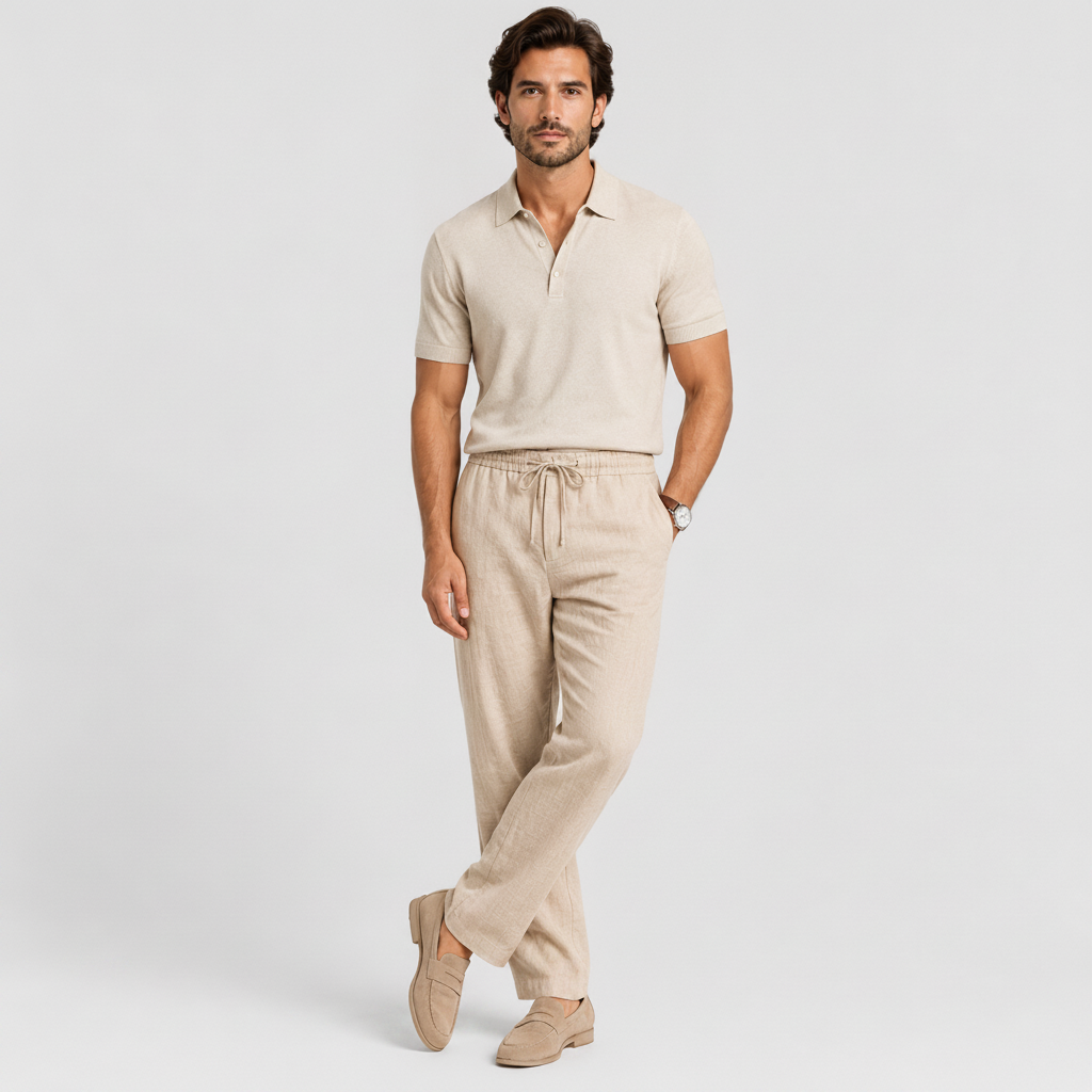 Men's Casual Pants | Elastic Waist Lightweight Trousers