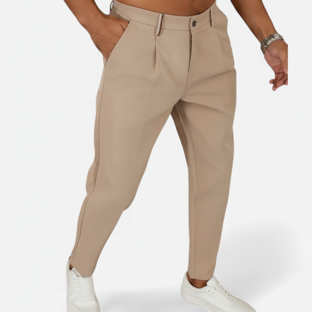Men's Classic Pleated Business Trousers | Tailored Pleated Dress Pants