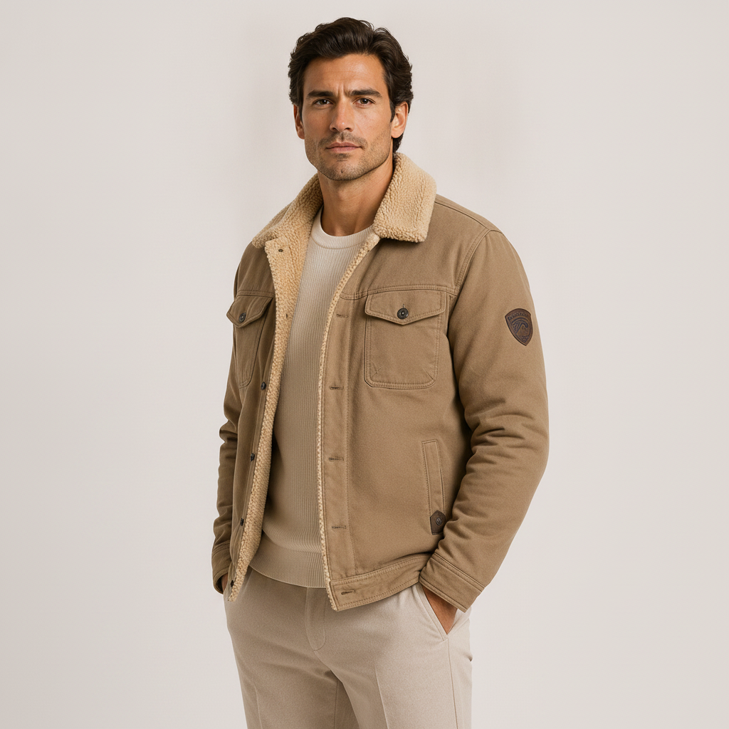 Men's Fleece Lined Utility Jacket | Insulated Cold Weather Coat