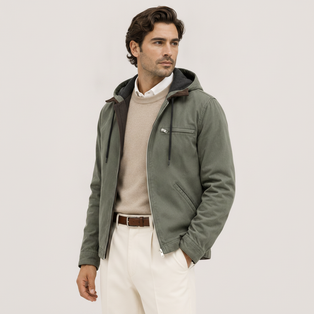 Men's Hooded Winter Jacket | Fleece-Lined Warmth