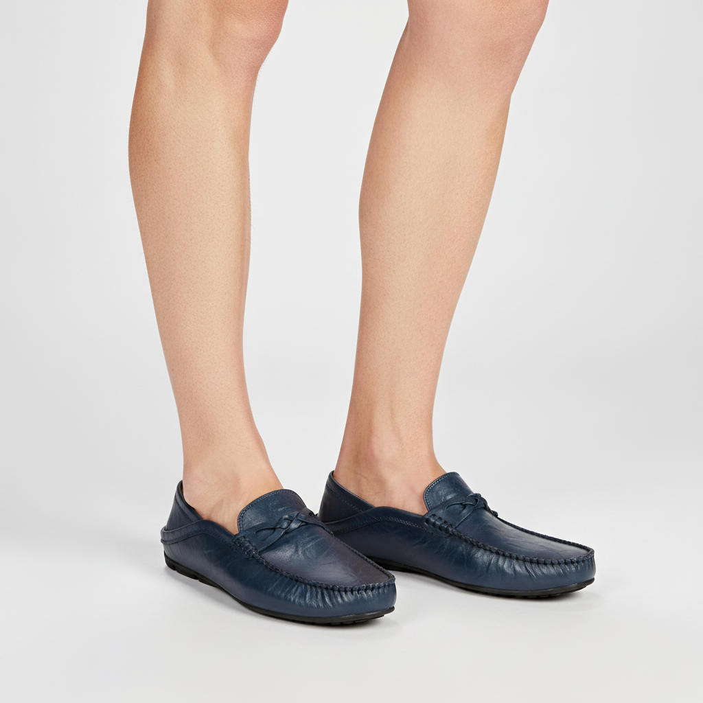 Men's Leather Loafers | Fold-Down Heel Slip-On Shoes
