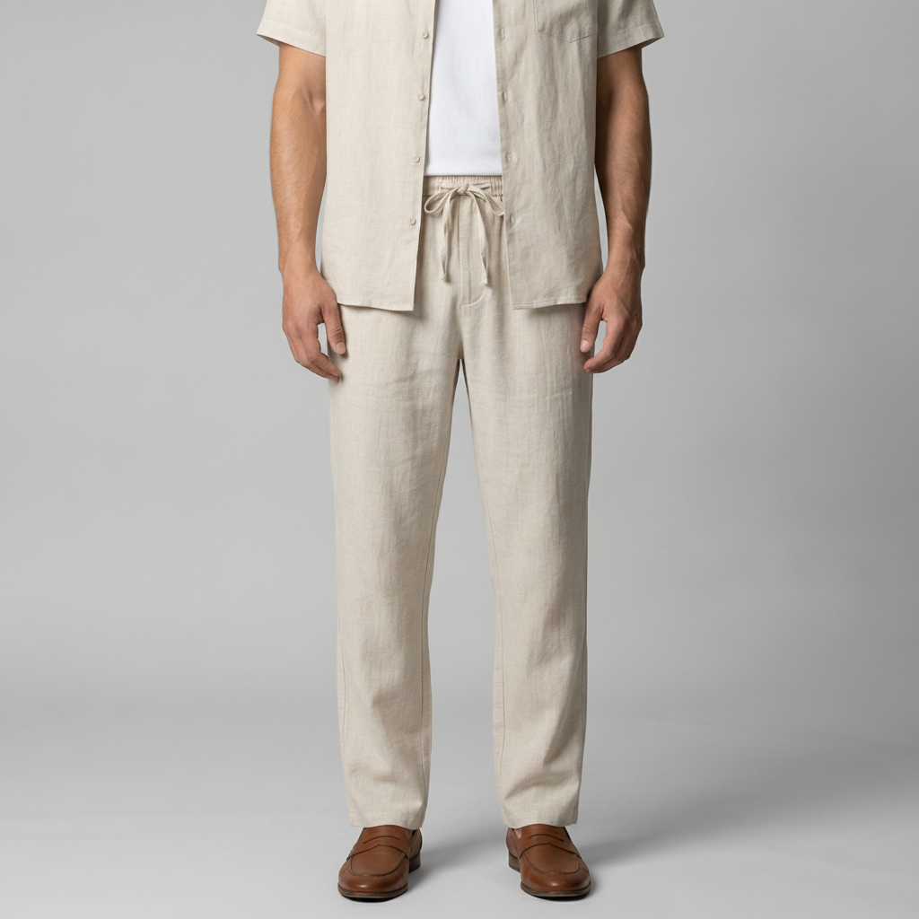 Men's Linen Trousers | Slim Fit Casual Pants