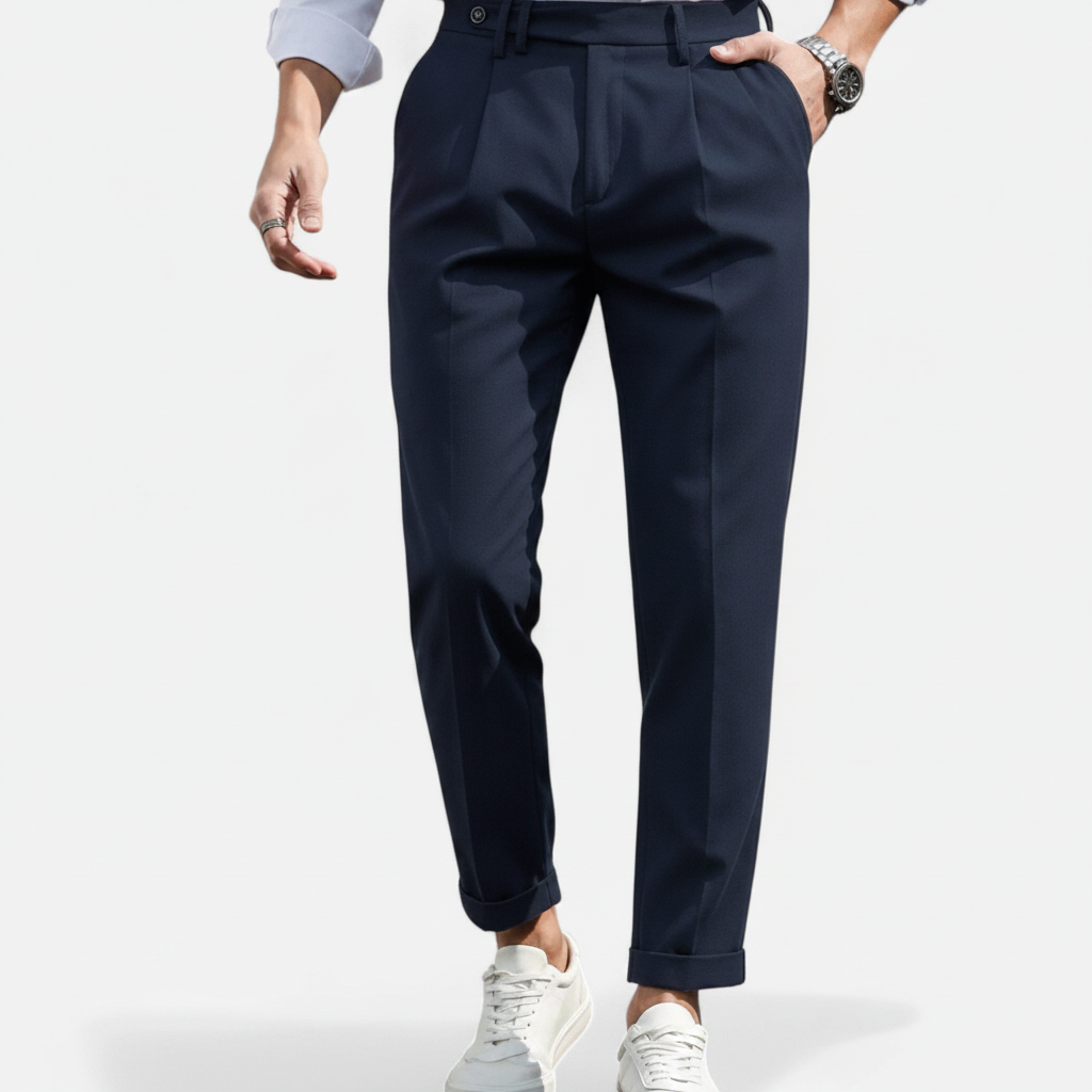 Men's Slim-Fit Pleated Suit Trousers | Tailored Dress Pants