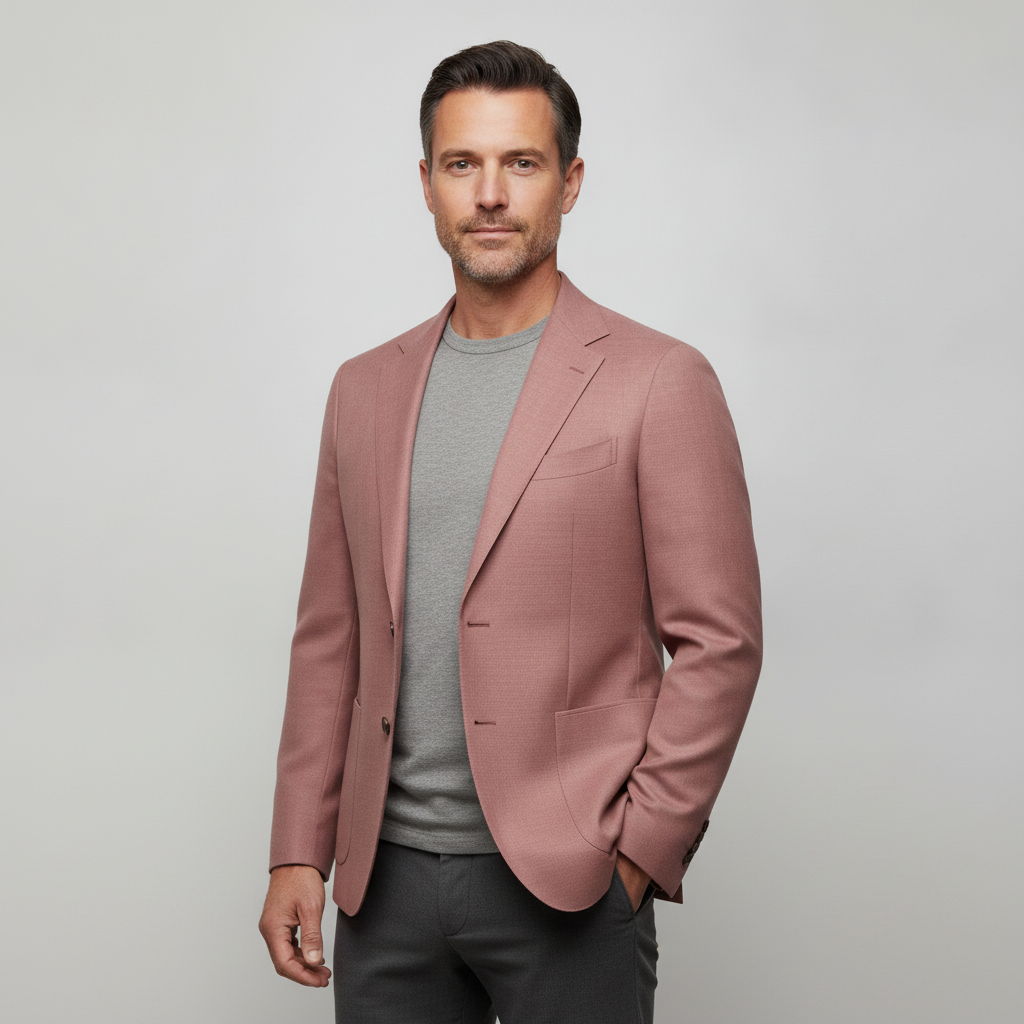 Men's Slim Fit Tailored Blazer | Notched Lapel Two-Button Jacket