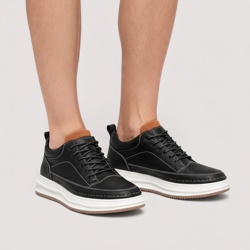 Men's Sneakers | Leather Look Everyday Walking Sneakers