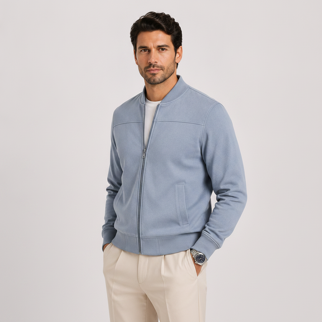 Men's Suede Bomber Jacket | Lightweight Smart Casual Outerwear