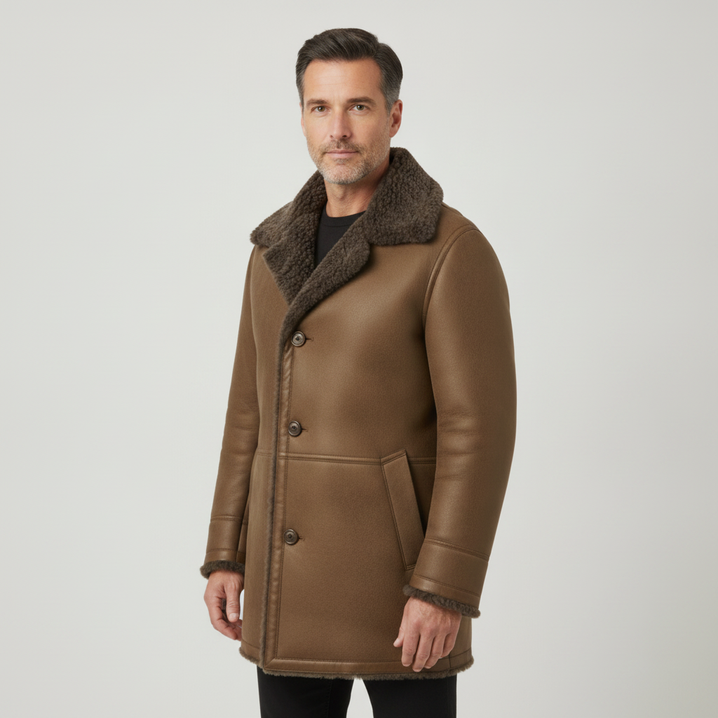Nolan | Faux Fur Lined Sherpa Lapel Long Coat