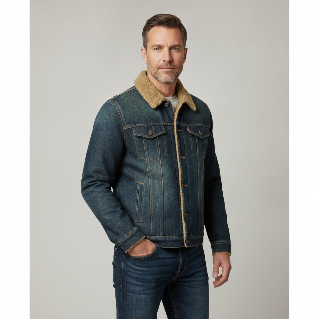 Nova Denim | Men's Fleece-Lined Slim Fit Denim Jacket