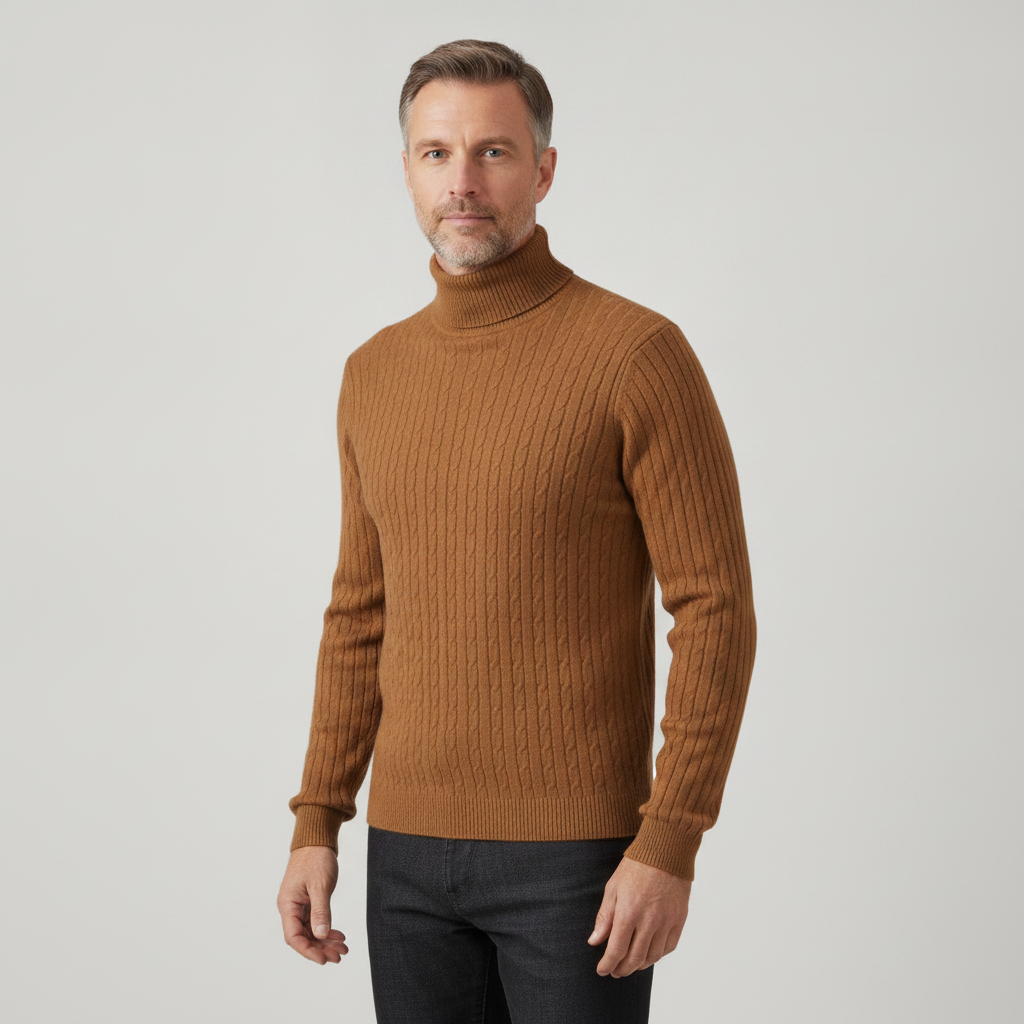 Veroux Mode | Men's Wool High-Neck Sweater