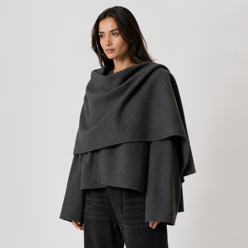 Cape Coat | Relaxed Fit Cozy Winter Jacket