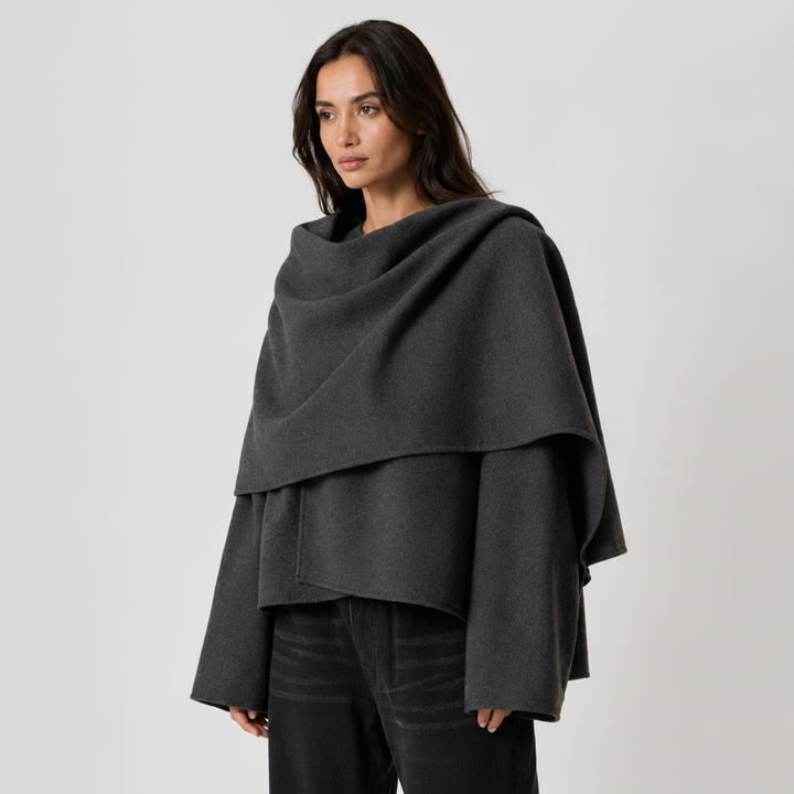 Cape Coat | Relaxed Fit Cozy Winter Jacket