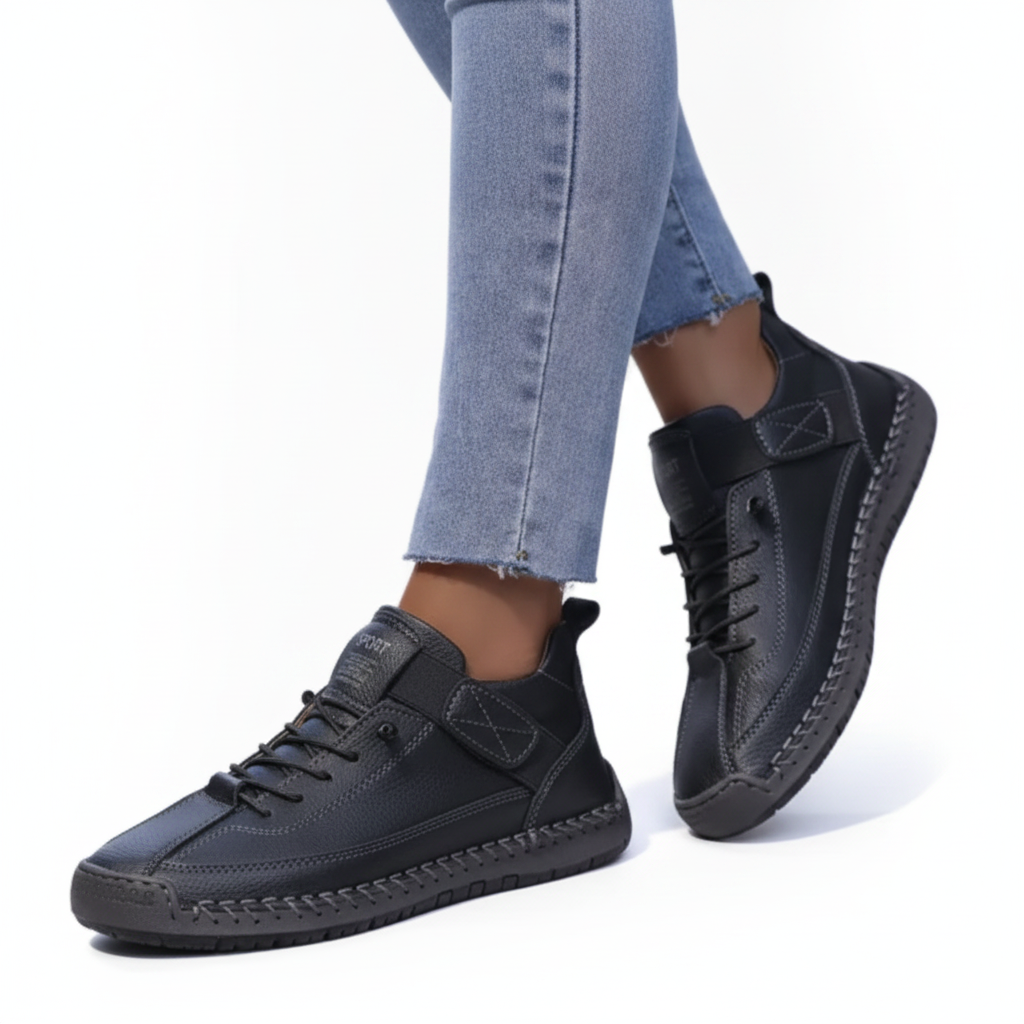 Reese | Textured Lace-Up Cushioned Sneakers