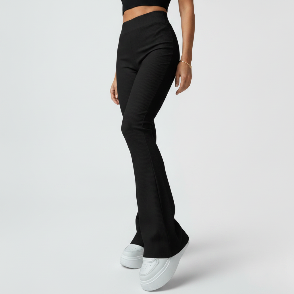 Valmonti | High-Waist Ribbed Slim Leggings
