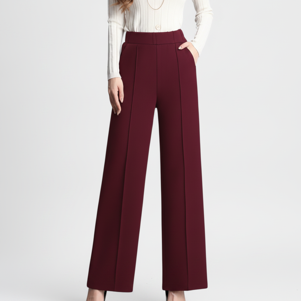 Valmonti | Women's High-Waist Wide-Leg Trousers